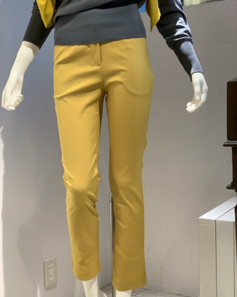 フロントダーツ細ストレッチパンツ(限定色:マスタード)