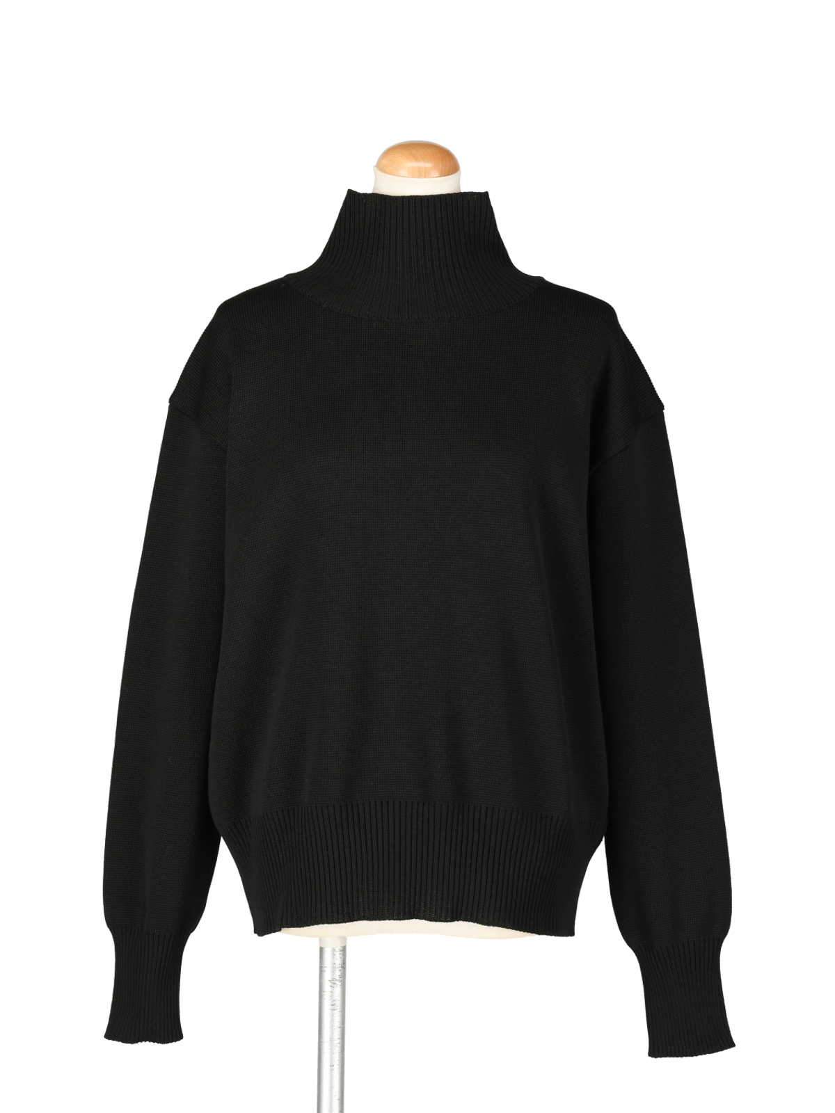 ハイネックザックリニット(ブラック)