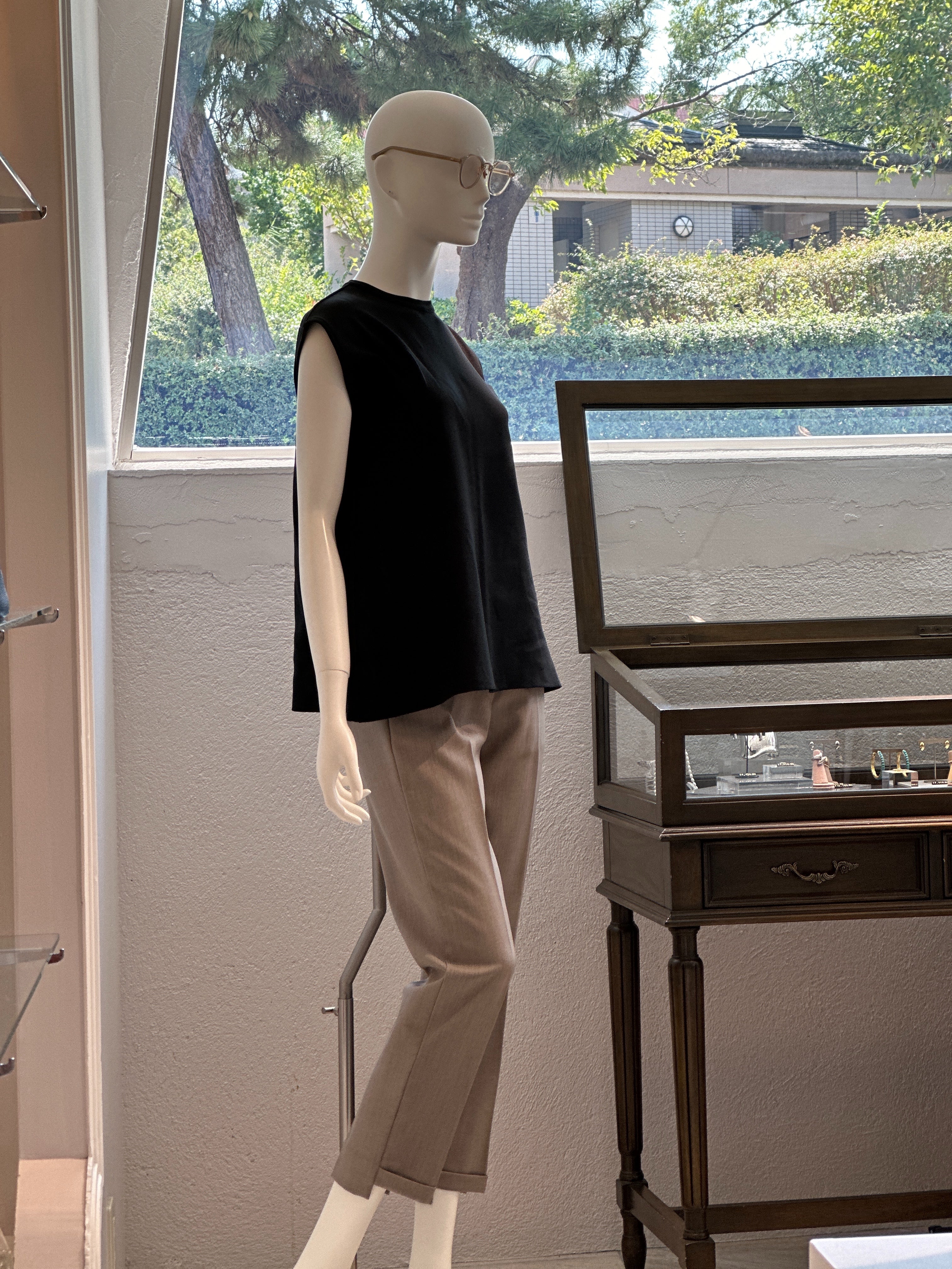 【コーデセット】ショートカーディガン×クルーネックAラインニット×スティックパンツ