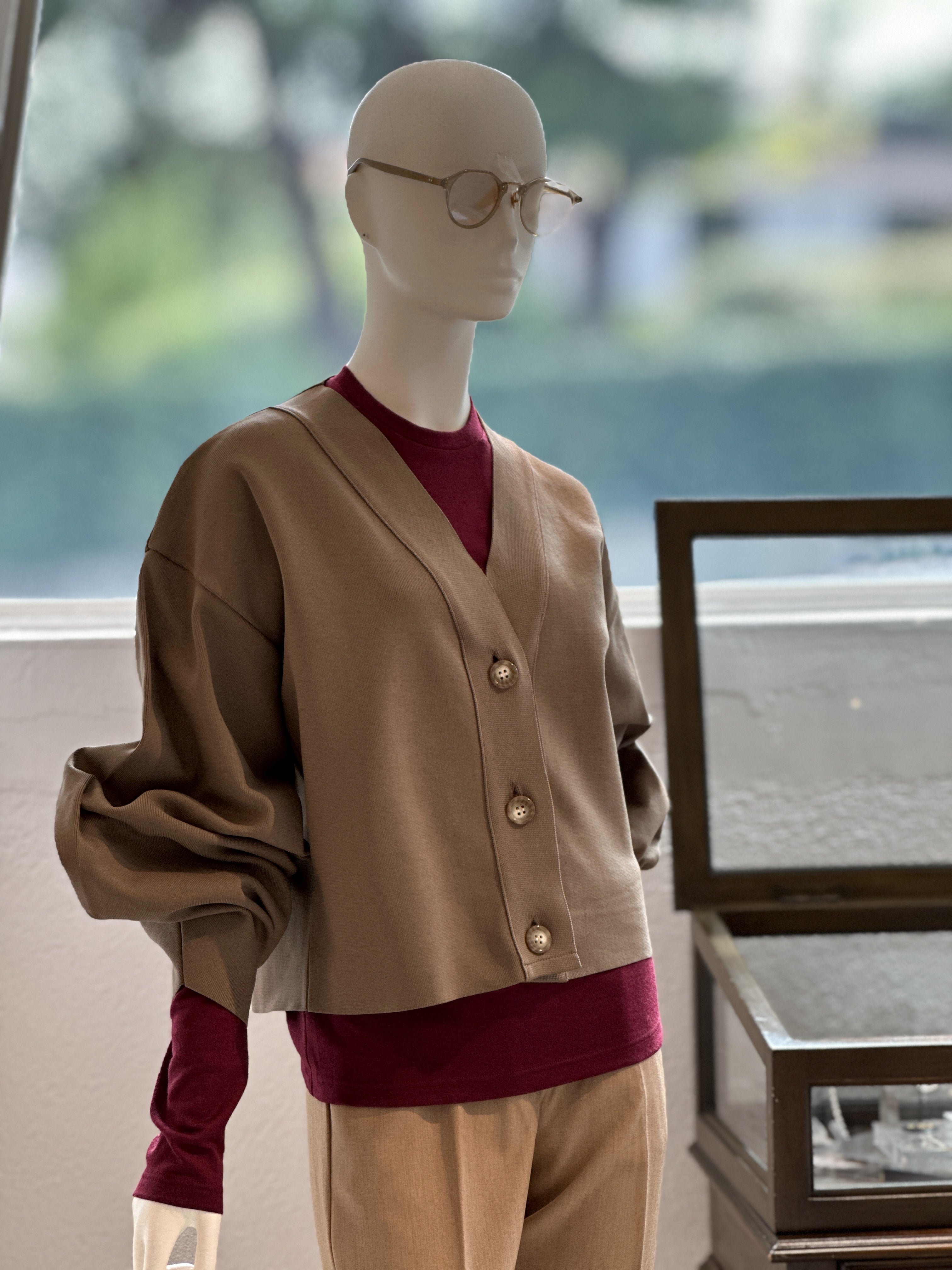 【コーデセット】ショートカーディガン×ニットカットクルーネック×スティックパンツ