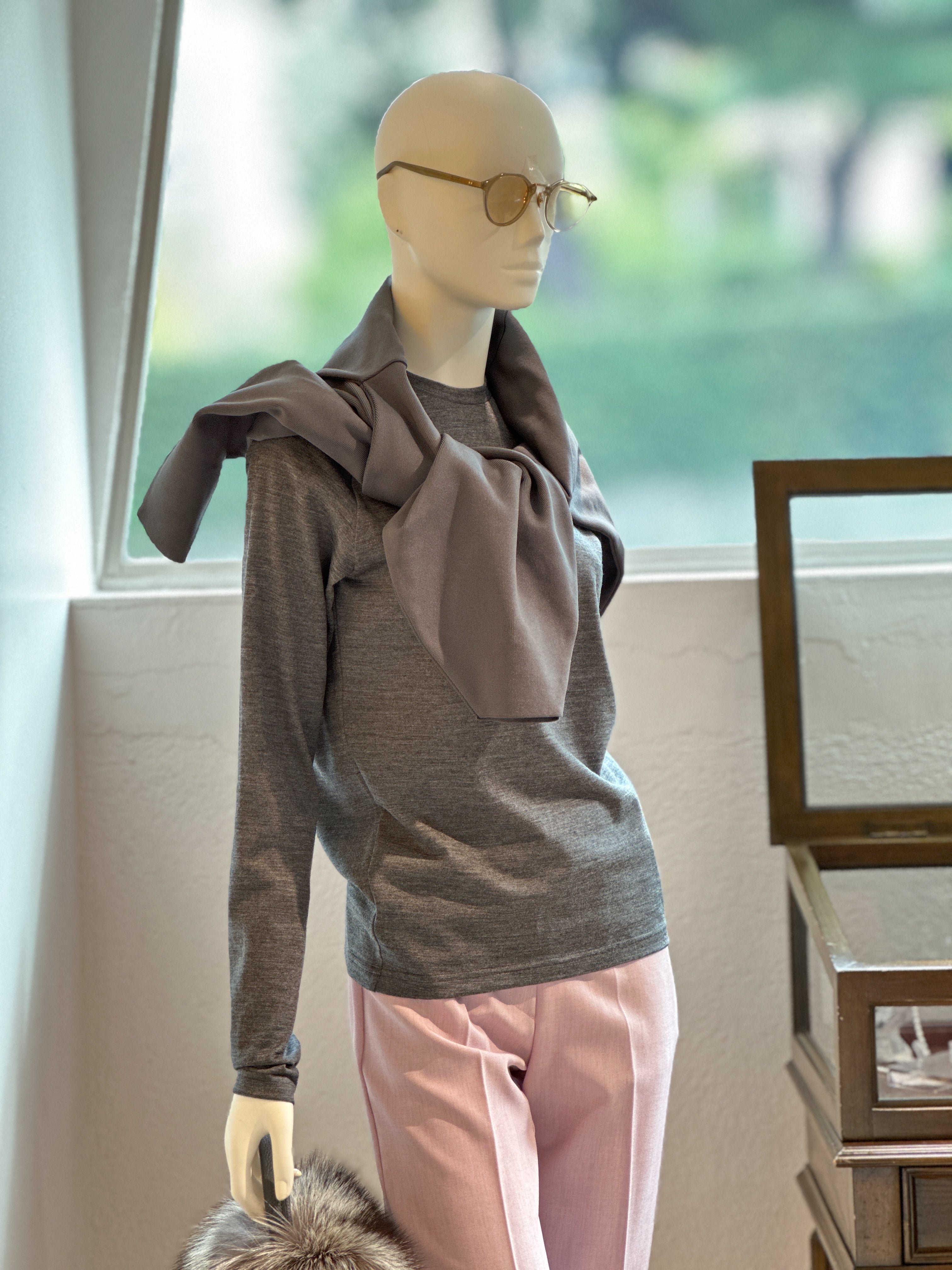 【コーデセット】ショートカーディガン×ニットカットクルーネック×スティックパンツ