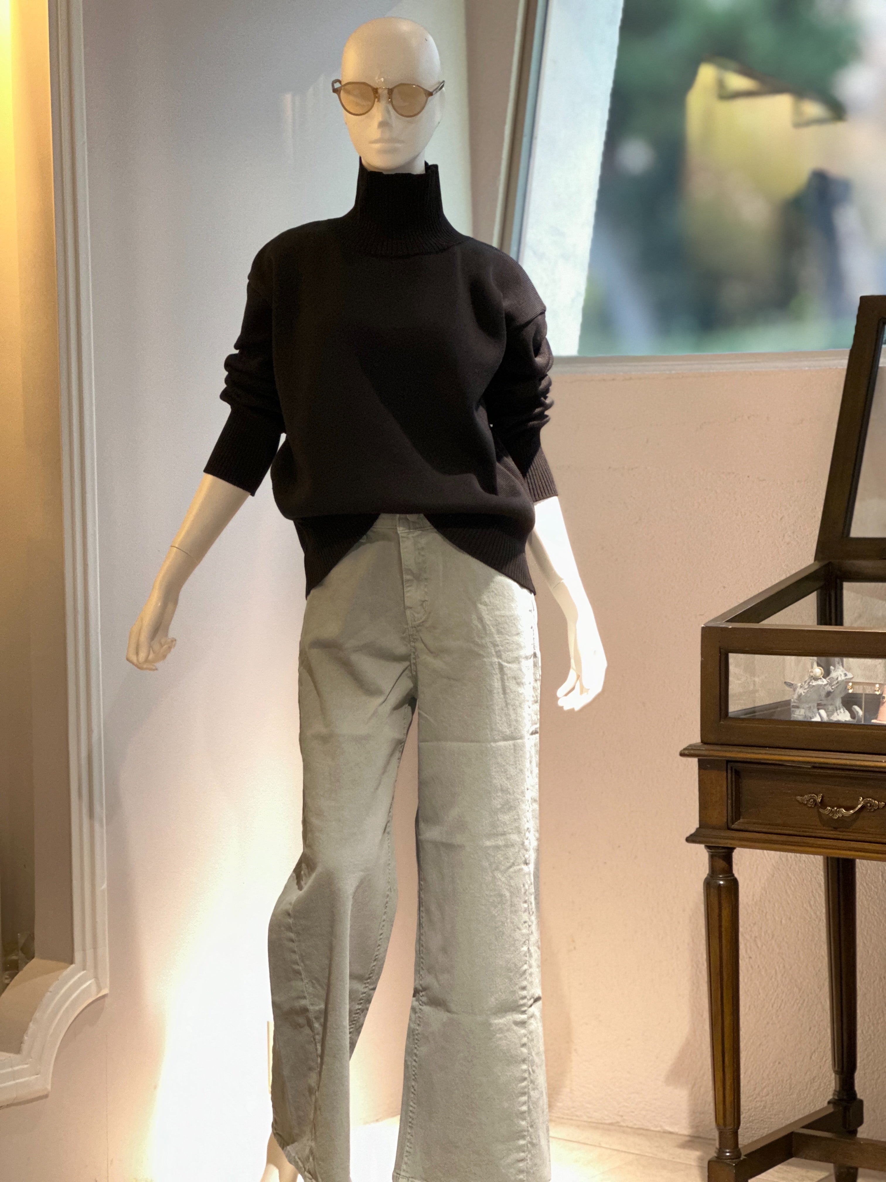 ハイネックザックリニット(ブラック)