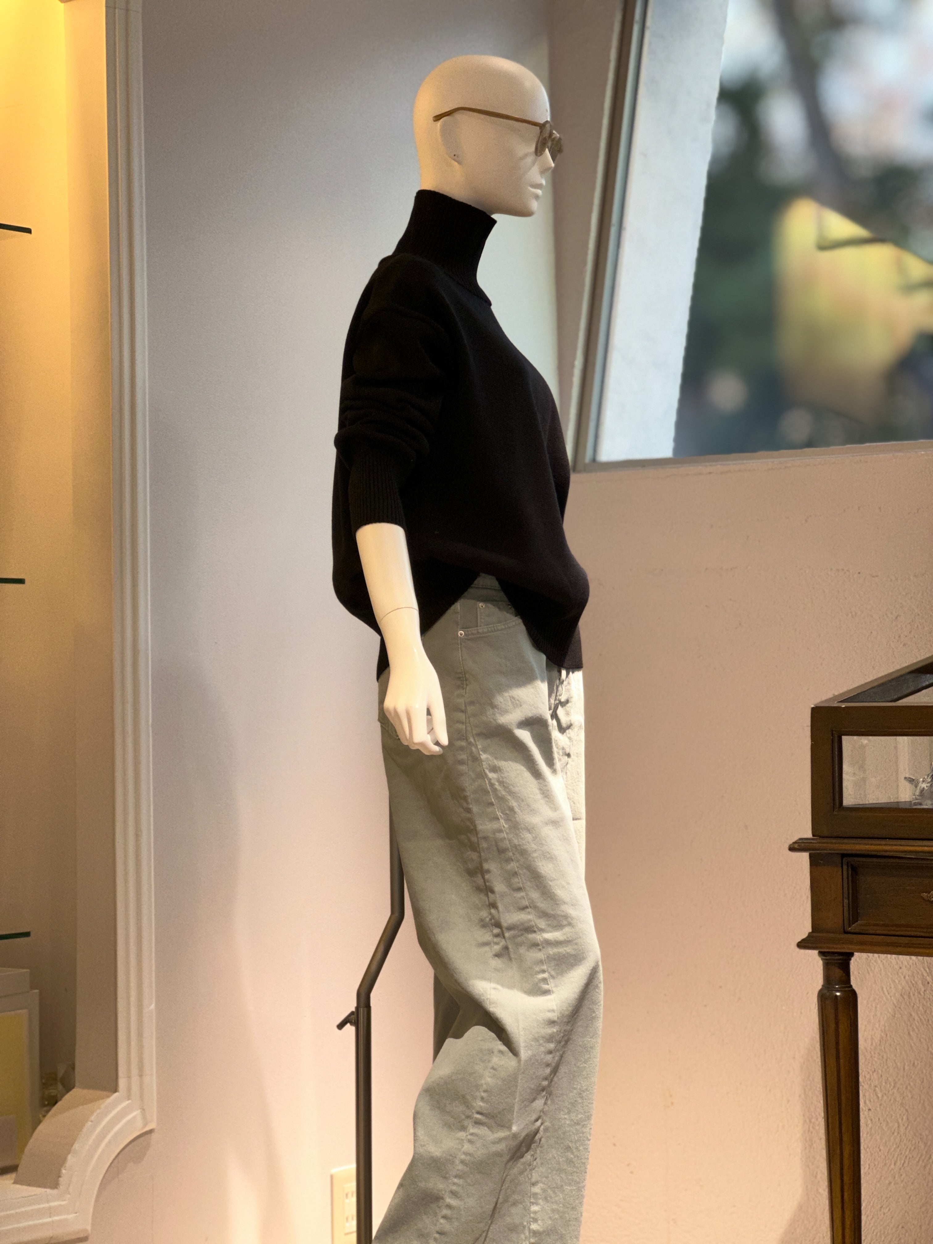 ハイネックザックリニット(ブラック)