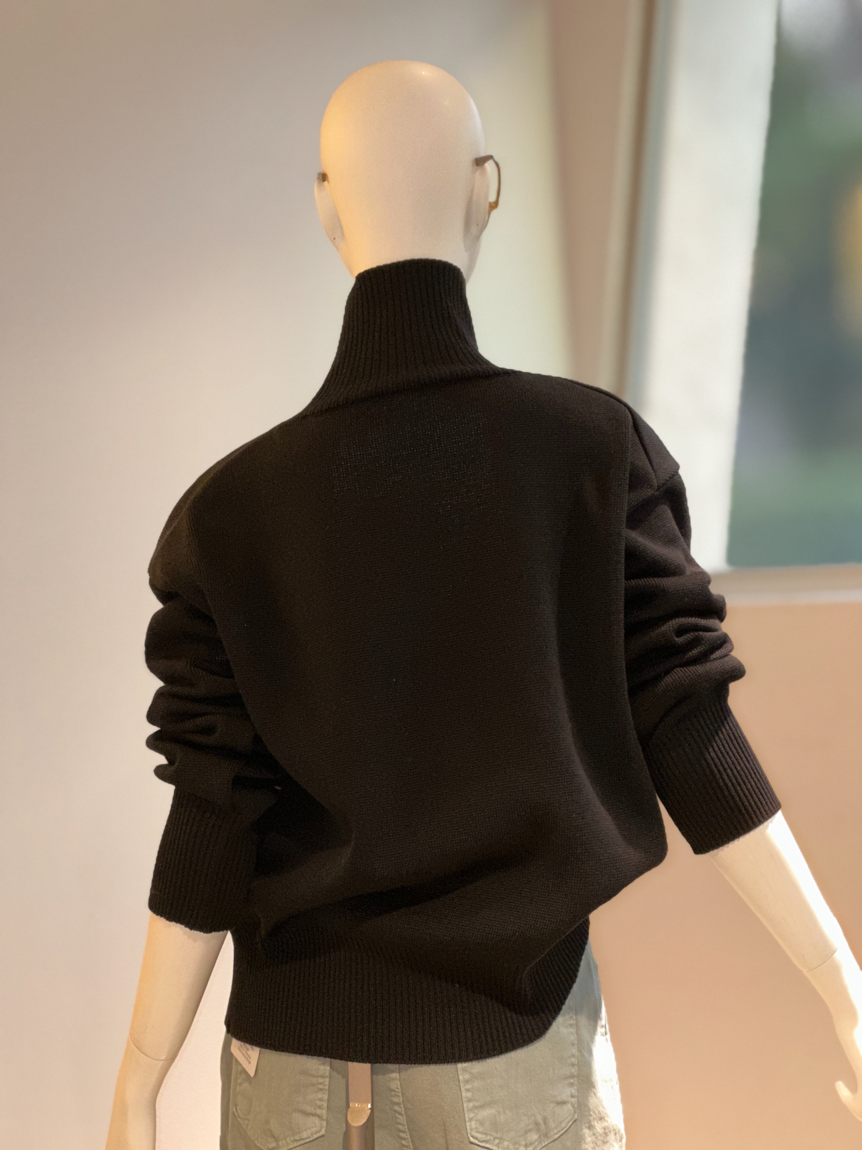 ハイネックザックリニット(ブラック)