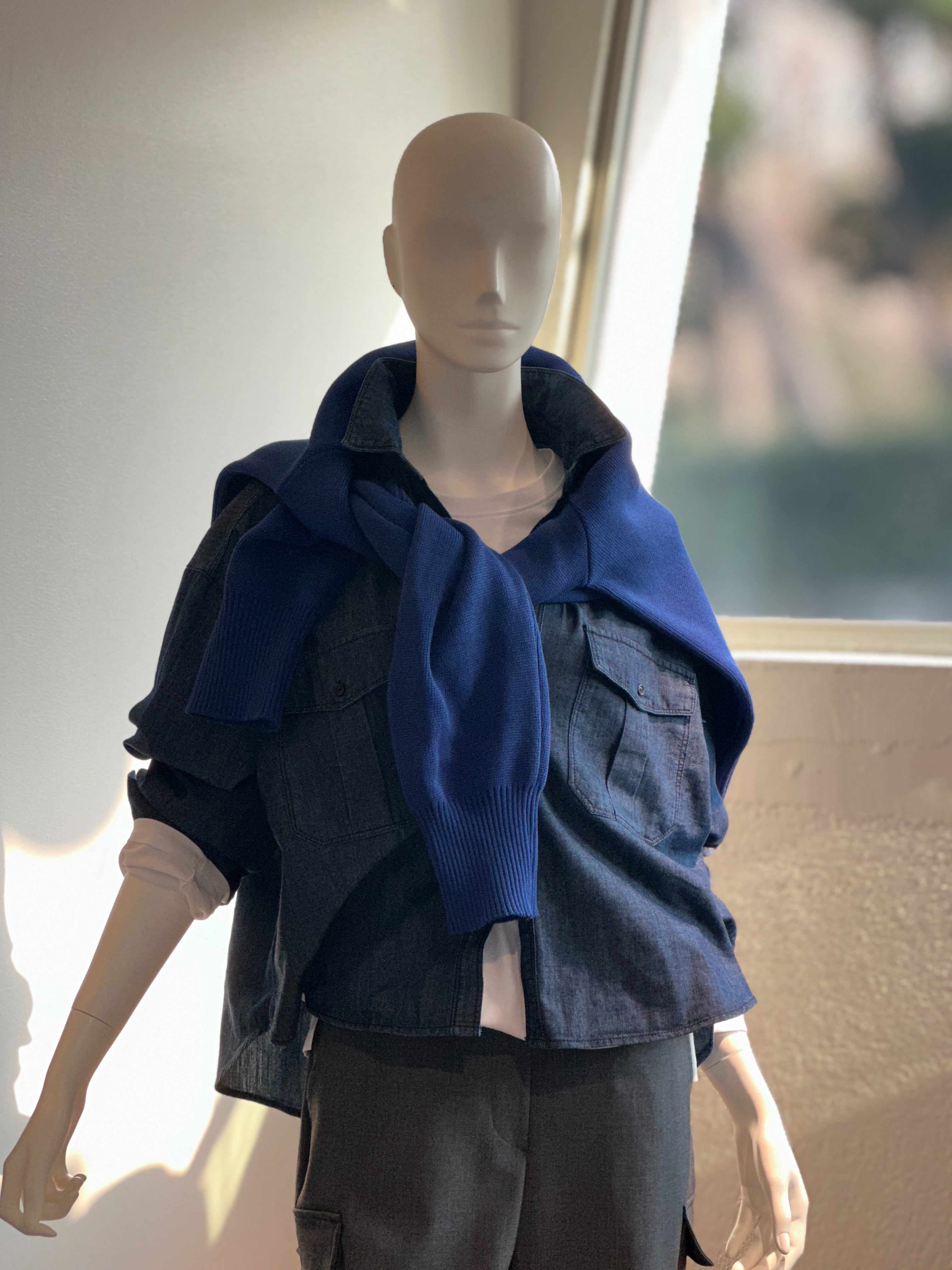 ハイネックザックリニット(ロイヤルブルー)