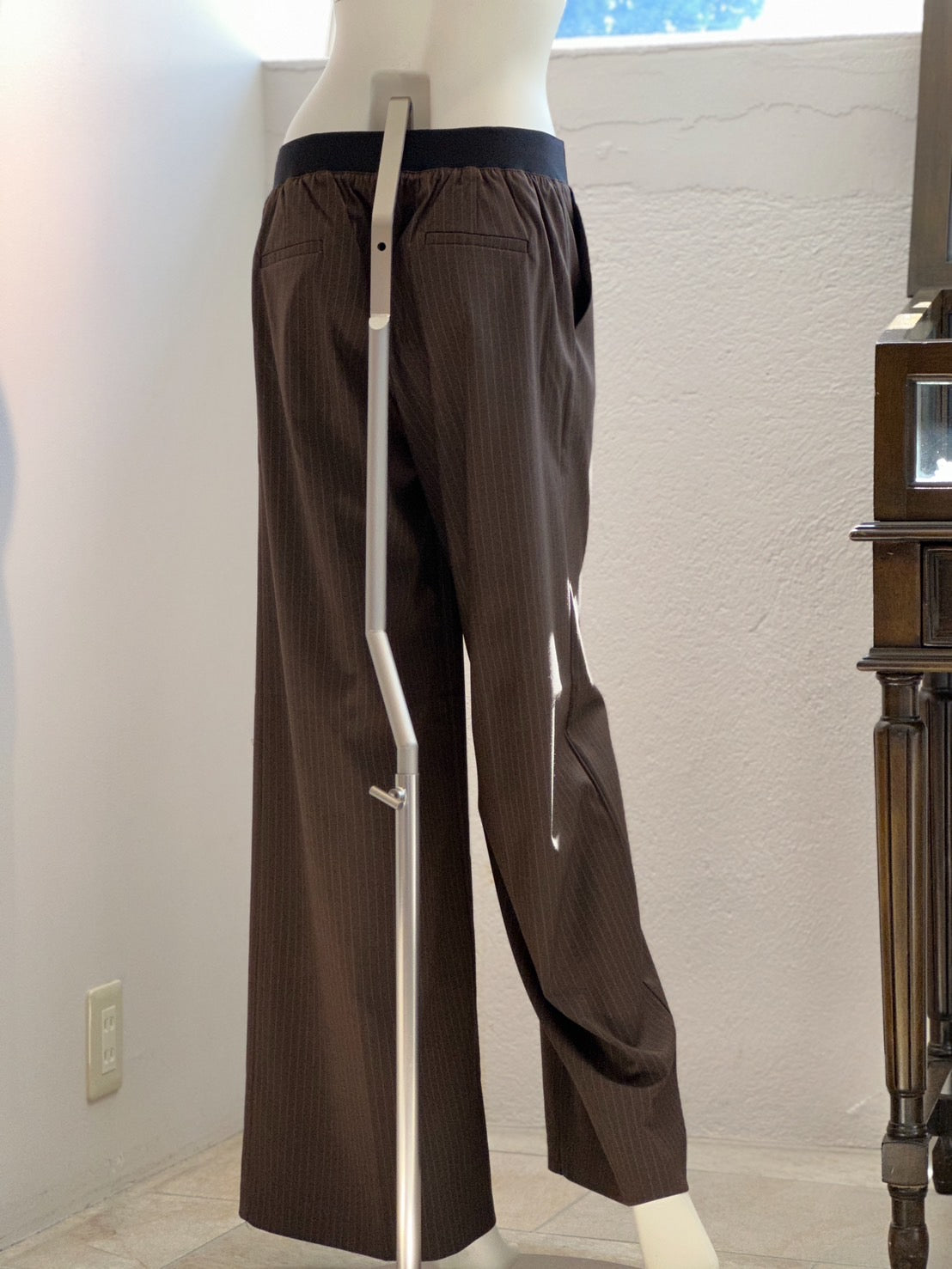 ストライプセットアップパンツ(ブラウン)