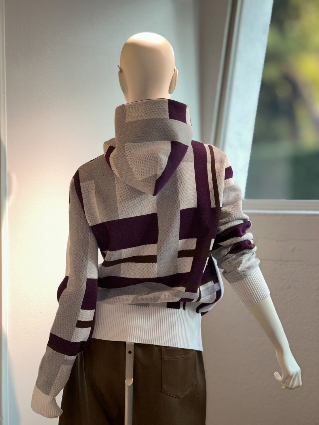 MALUCプルオーバーパーカー(チェックホワイト)