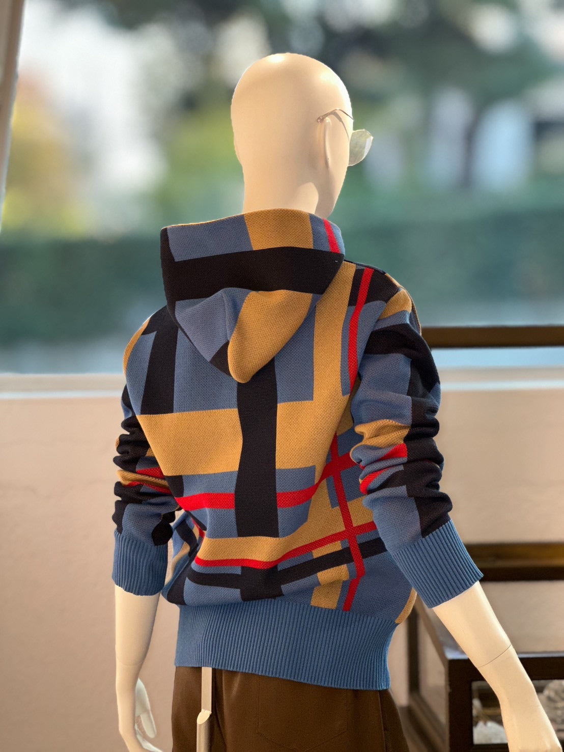 MALUCプルオーバーパーカー(チェックブルーグレー)