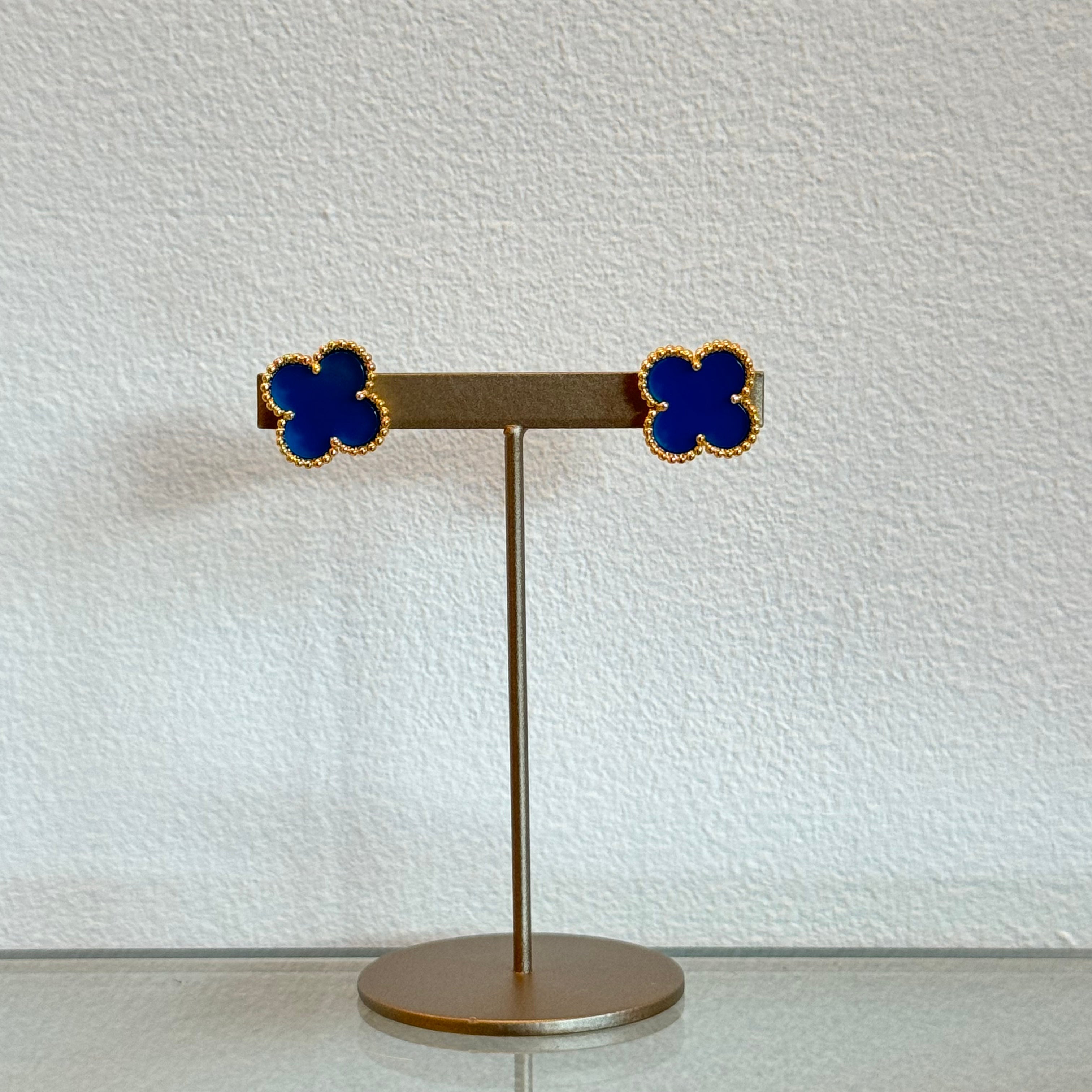 クローバーピアス(ブルーアゲート)
