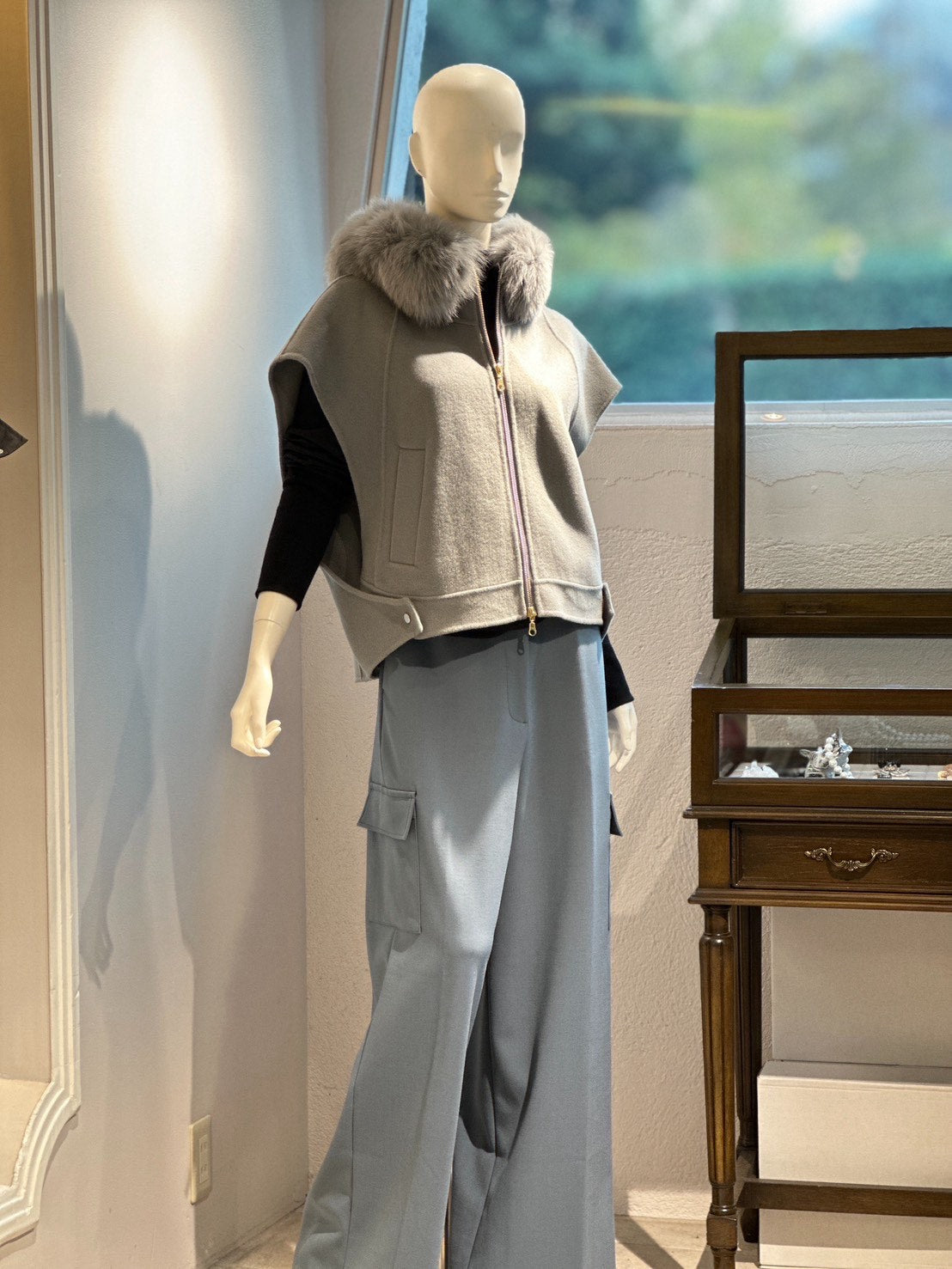 FOXファー ウールカシミヤコート