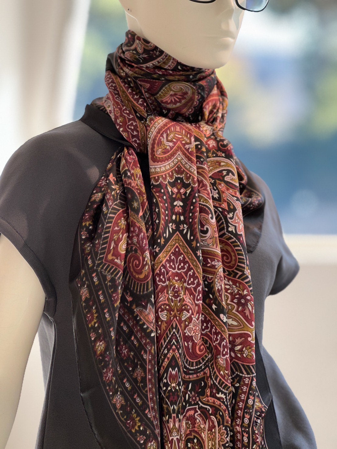 ストール(ミッドナイト・バーガンディ)