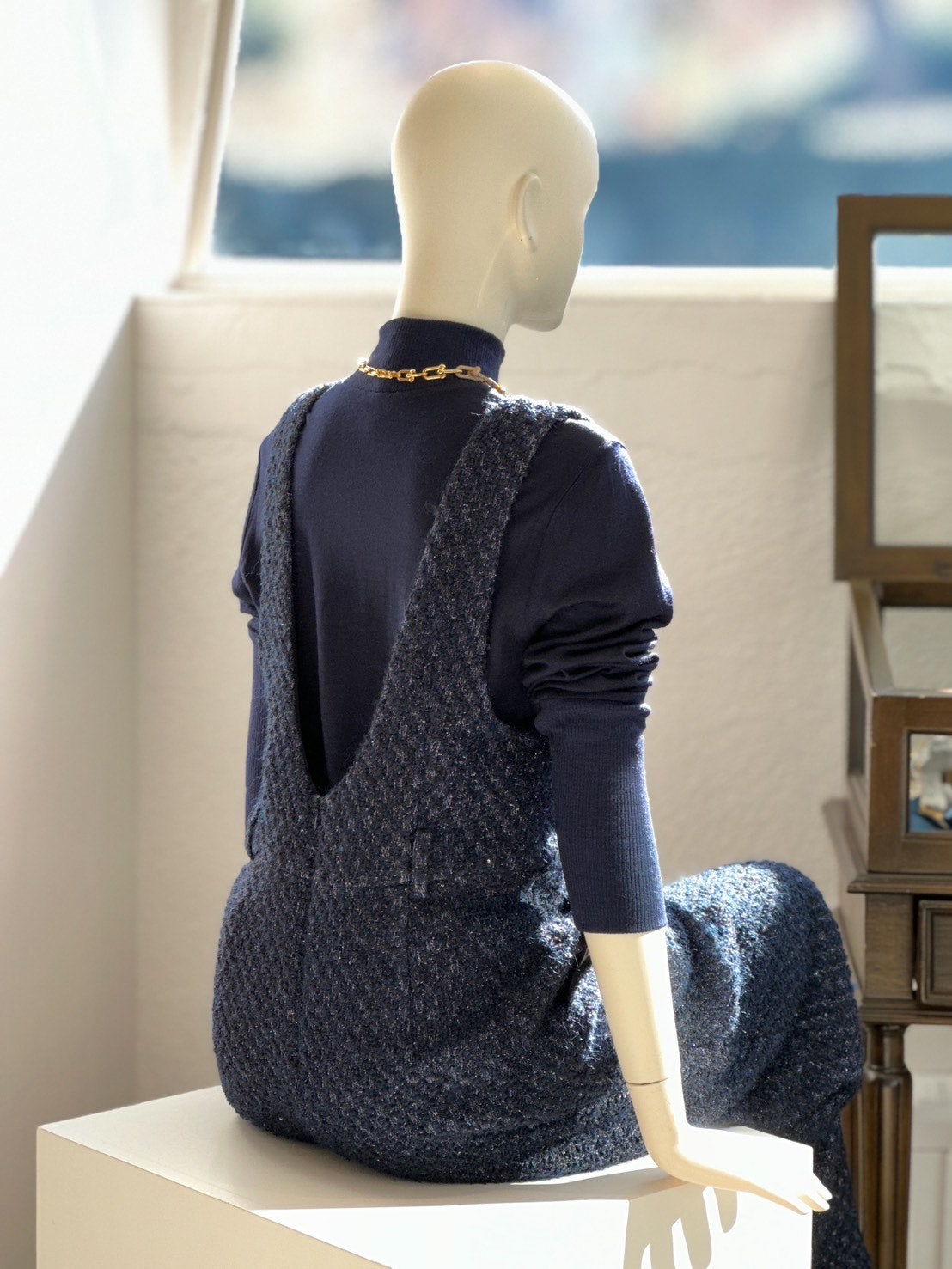 ツイードオールインワン(ネイビー)