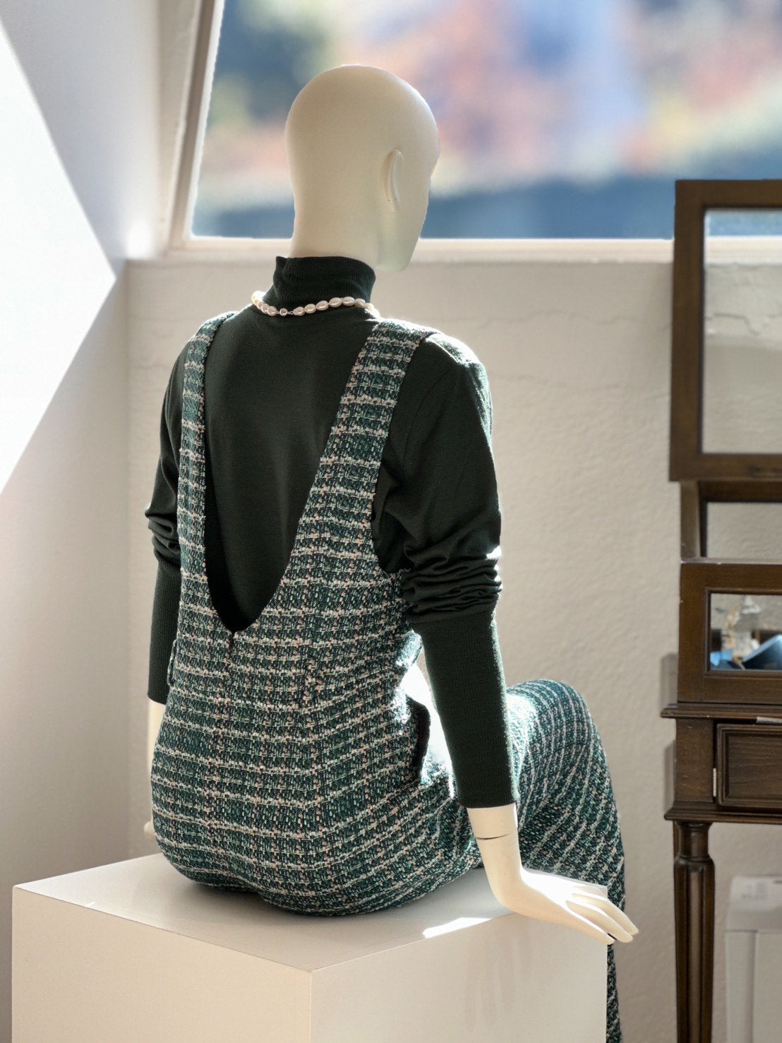 ツイードオールインワン(グリーン)