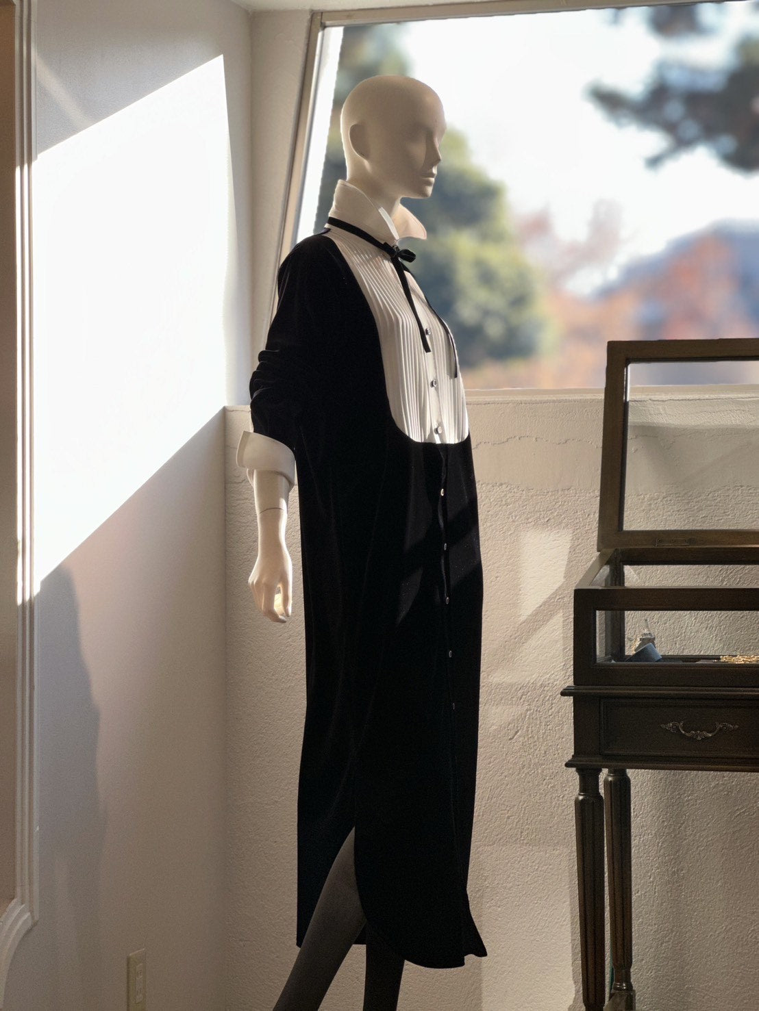 タキシードシャツワンピース(ブラック)