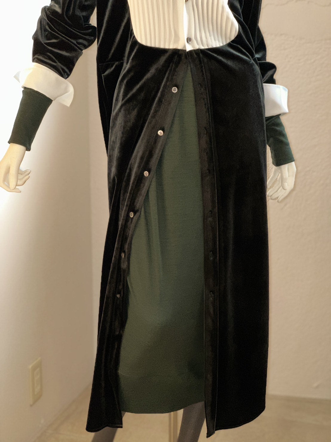 タキシードシャツワンピース(グリーン)