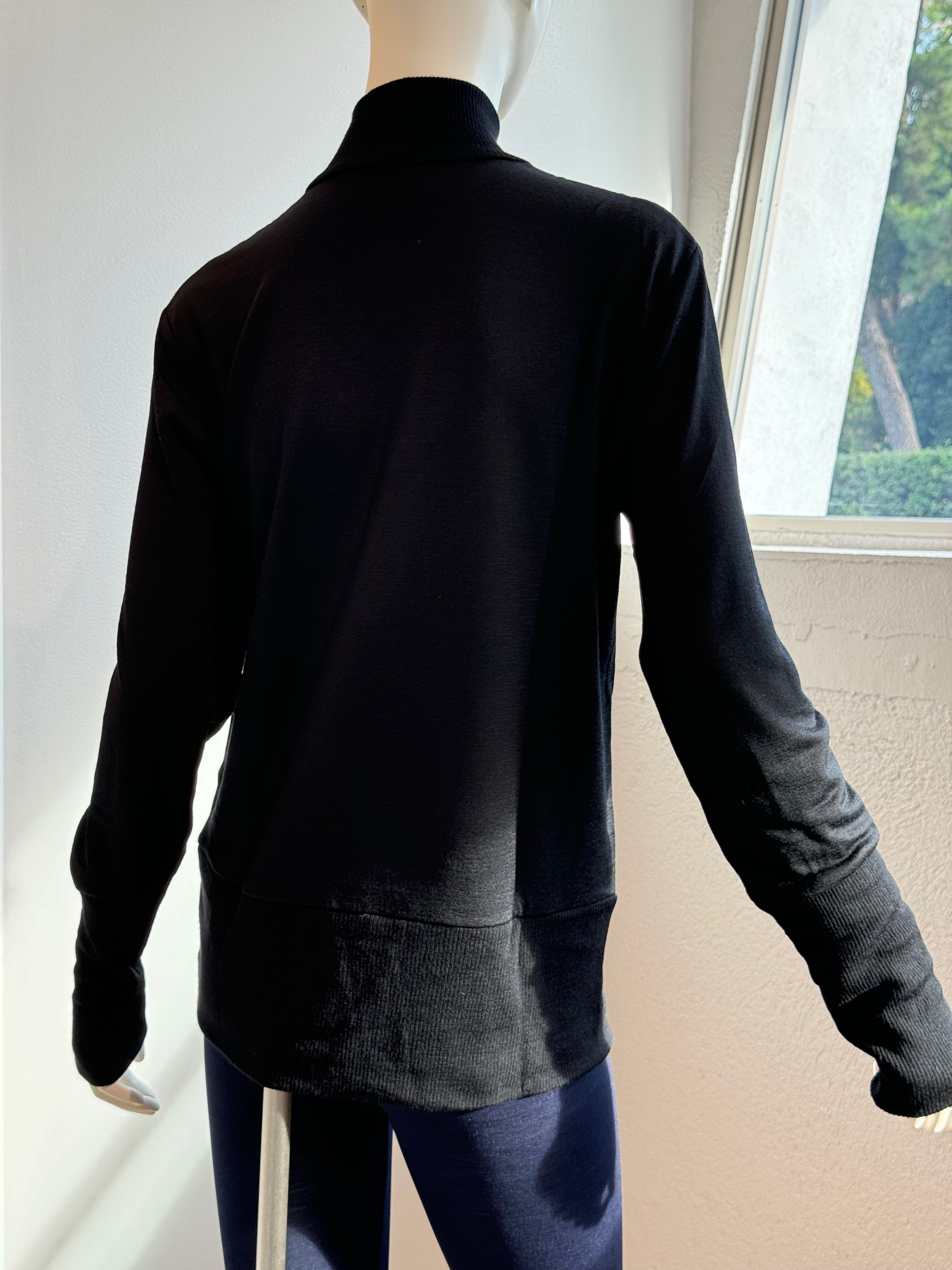 ニットカットリヴハイネック (ブラック)