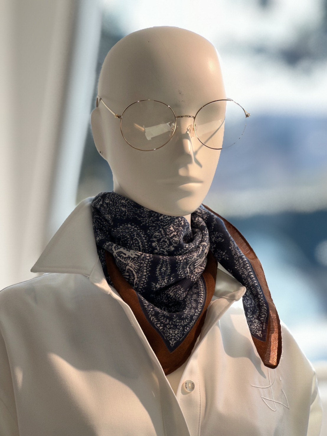 ストール(ペイズリー・ネイビー)