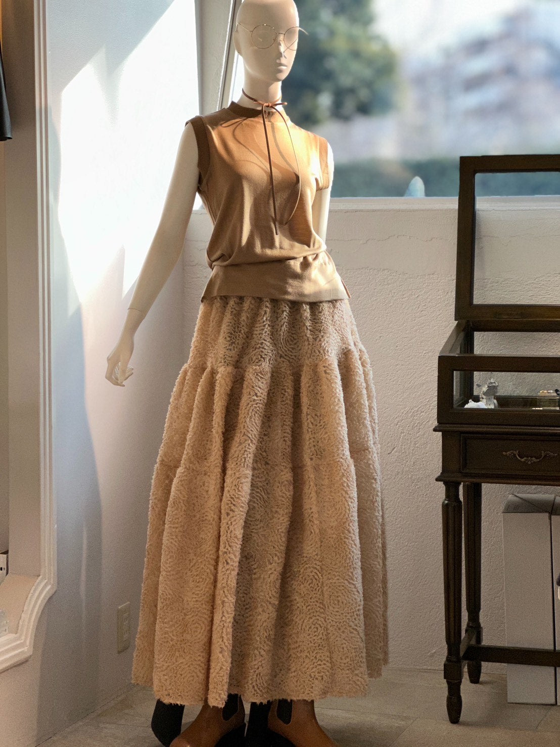 チュールレース ティアードスカート