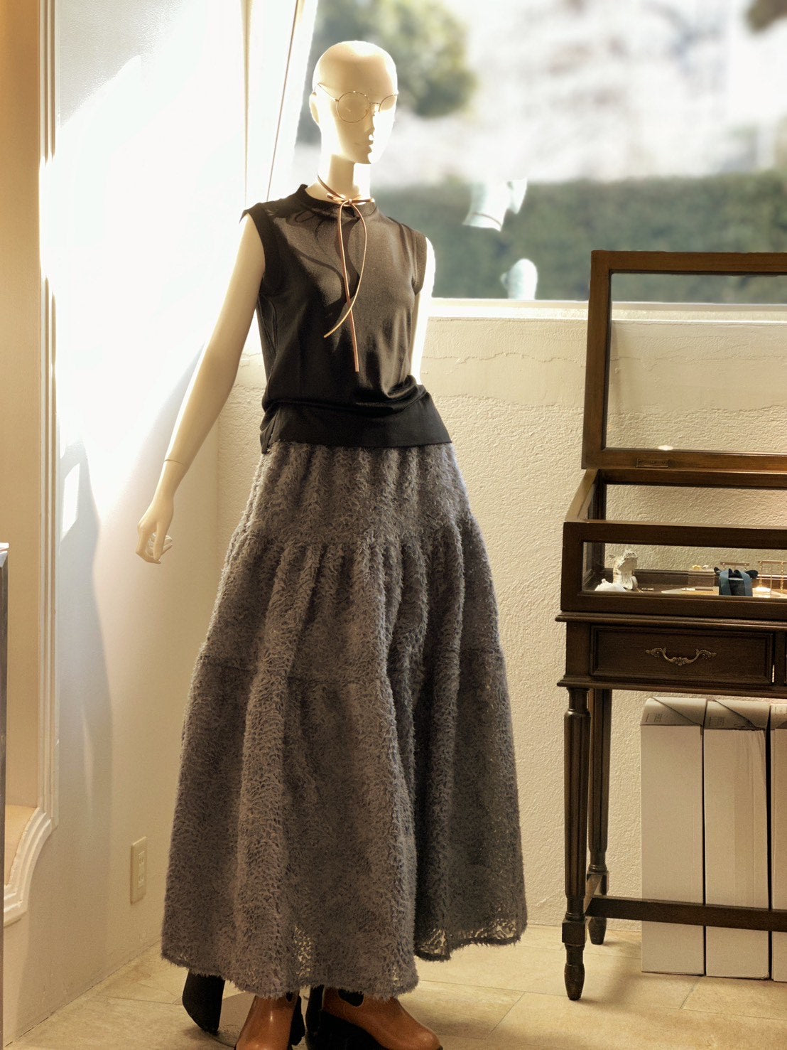 チュールレース ティアードスカート