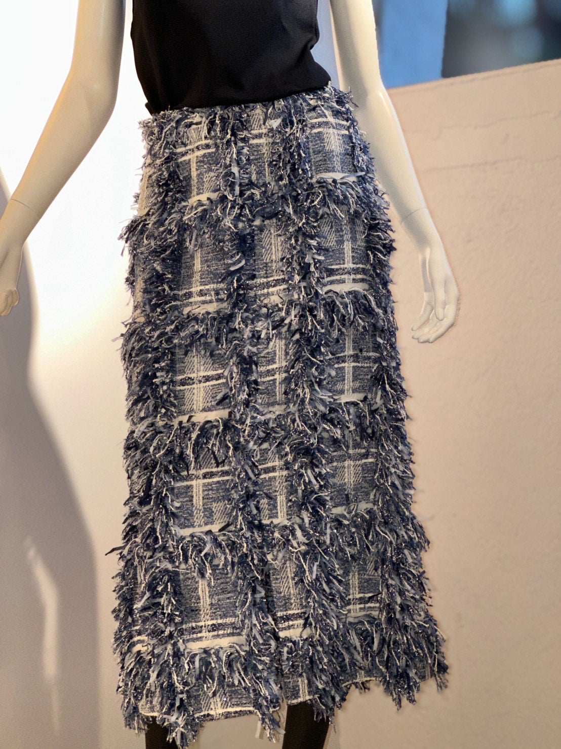 ツイード Aラインスリットスカート
