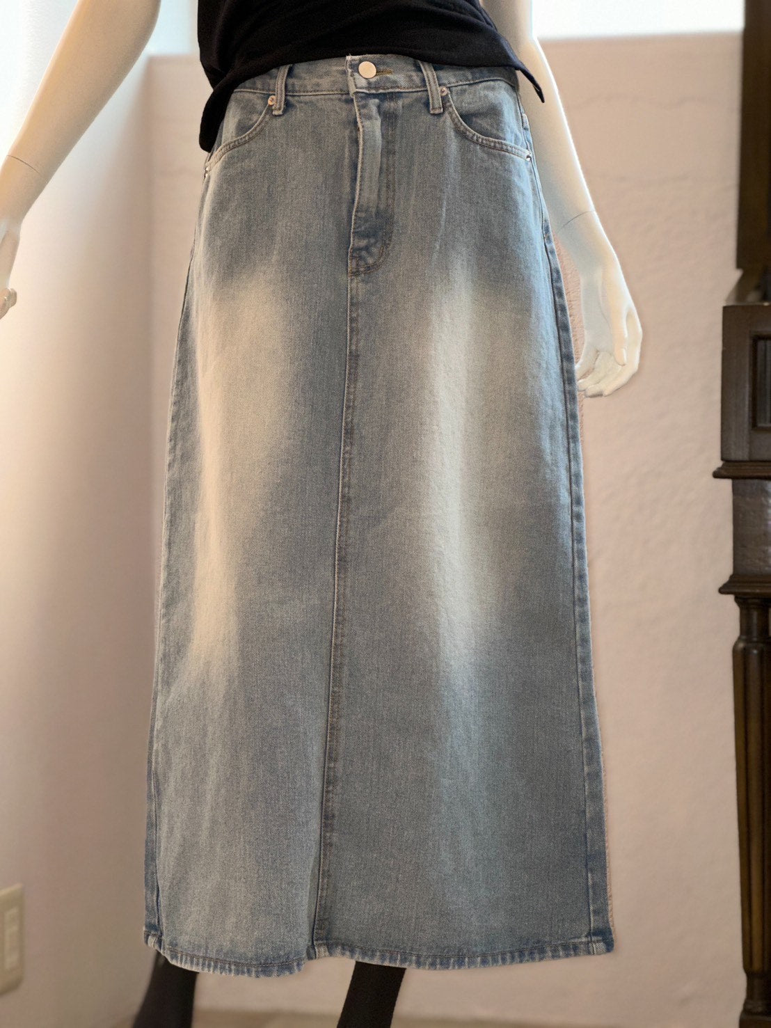 インディゴデニムロングスカート