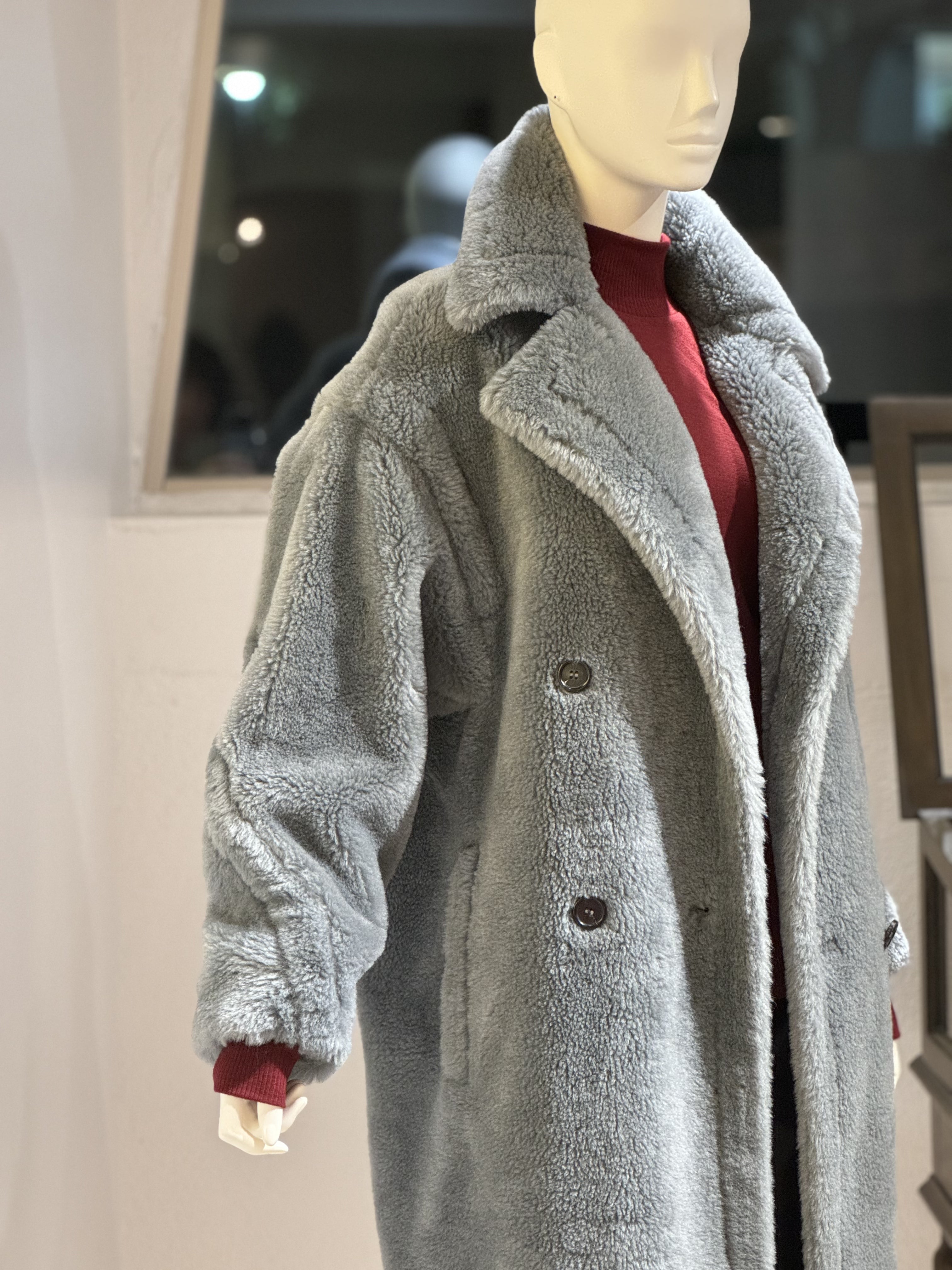 ウールボアコート(グレー)