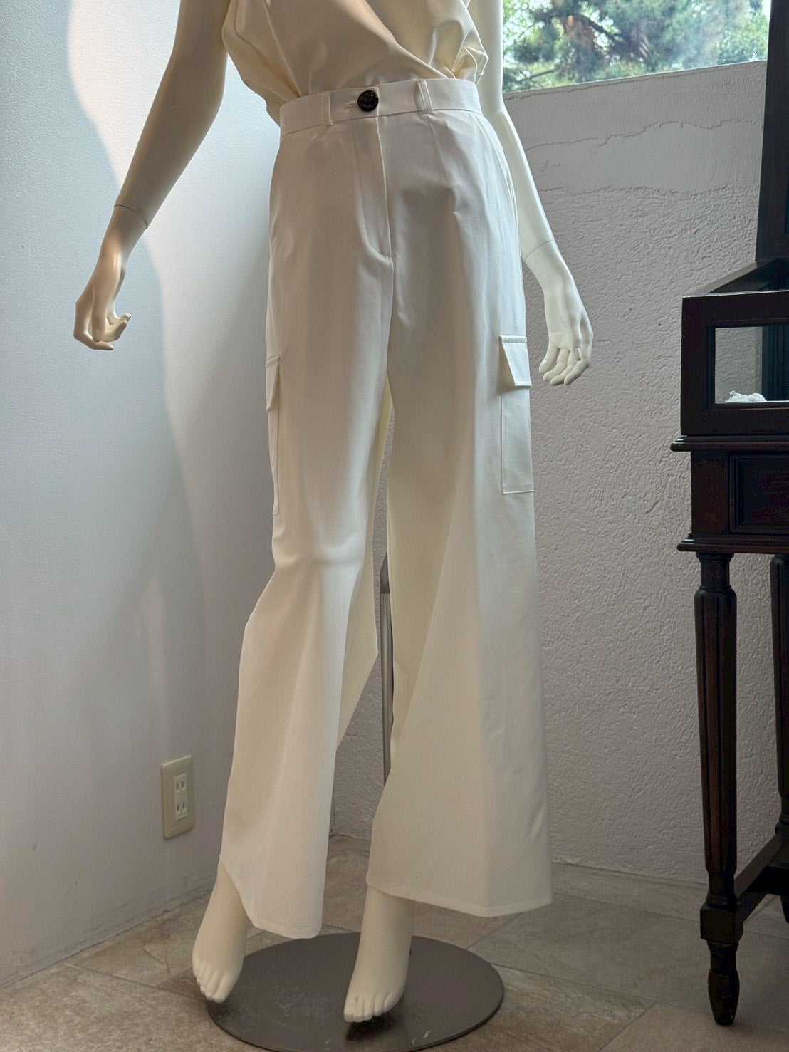 ワイドカーゴパンツ ストレッチポンチ(WHITE)