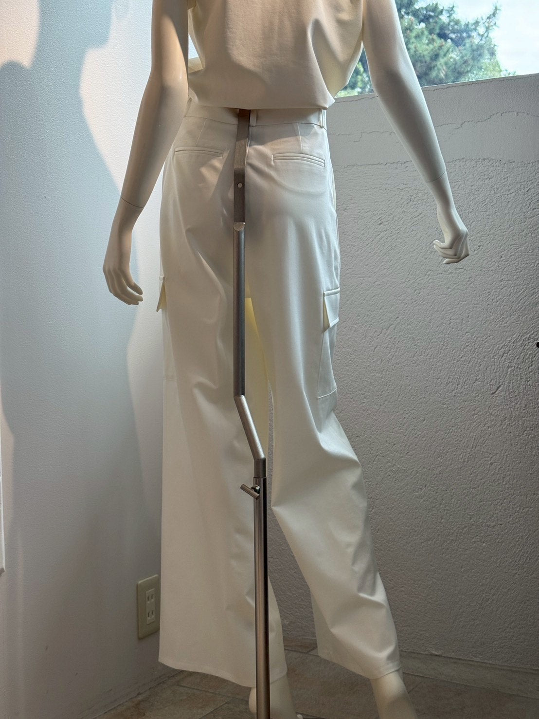 ワイドカーゴパンツ ストレッチポンチ(WHITE)
