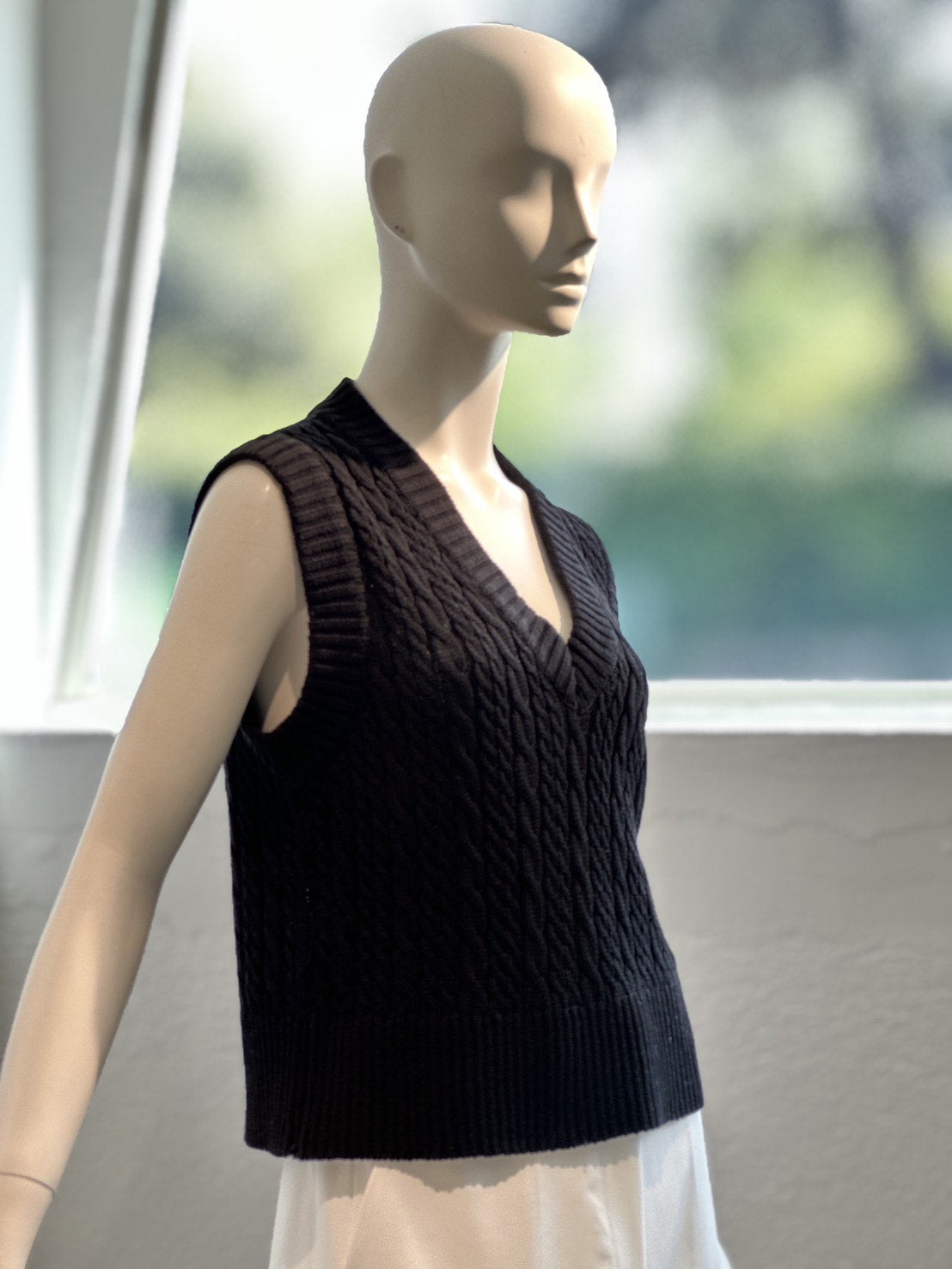 コットンノースリーブベスト(BLACK)