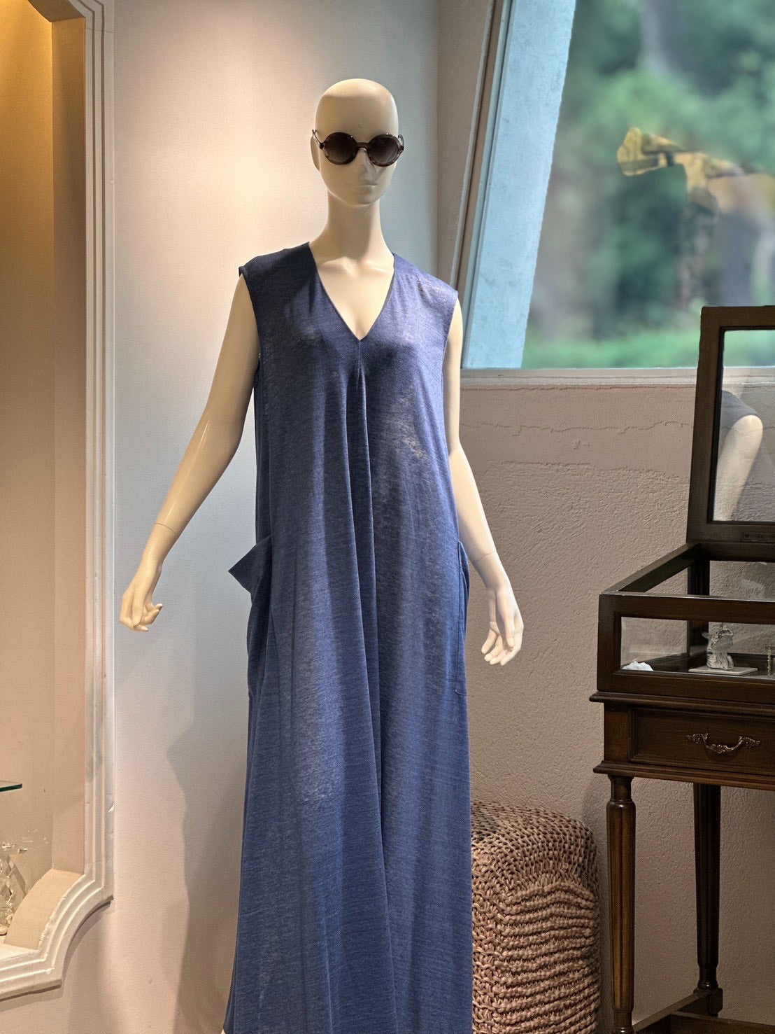 予約商品】リネンAラインワンピース（インディゴ） – stylist-kurakuen