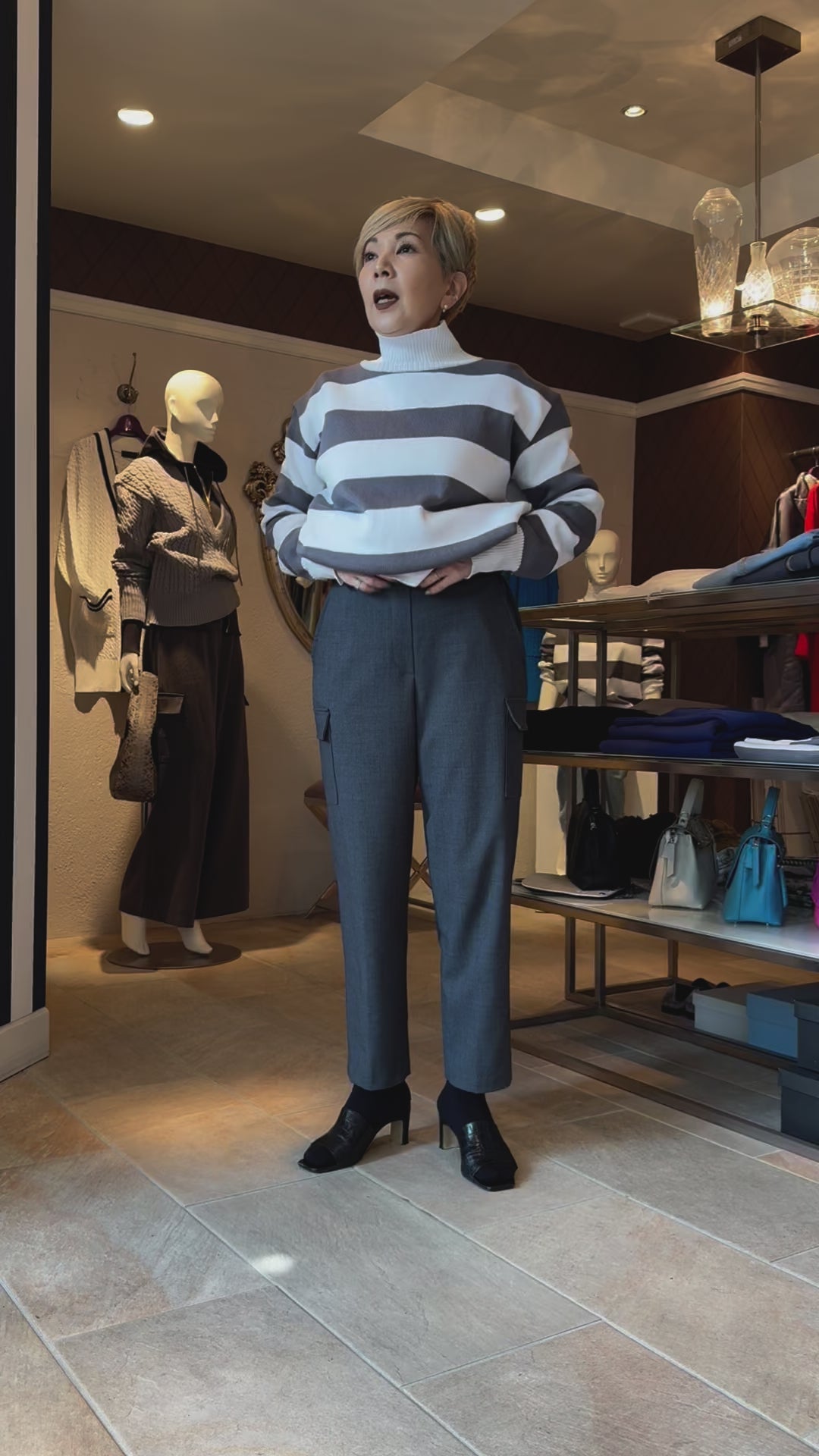 クロップドカーゴパンツ(グレー)