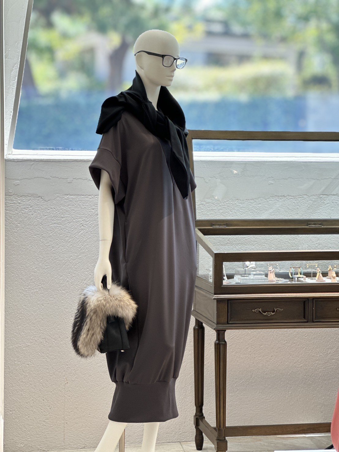 【コーデセット】リヴゴムVワンピース×ショートカーディガン