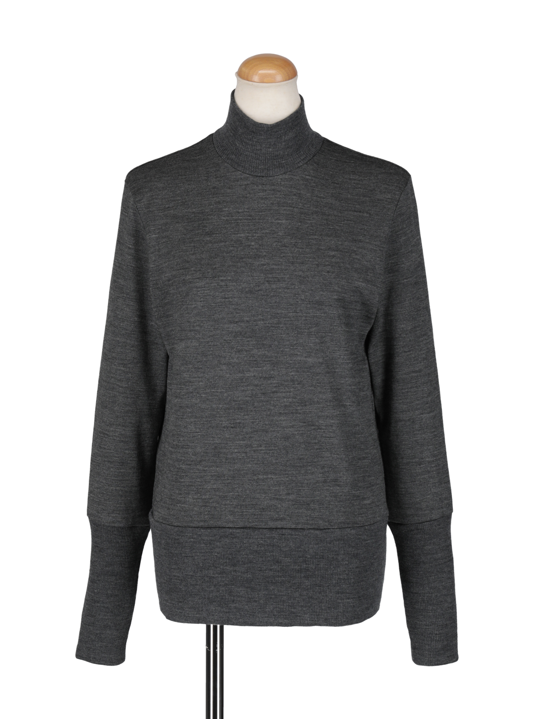 ニットカットリヴハイネック(グレー)