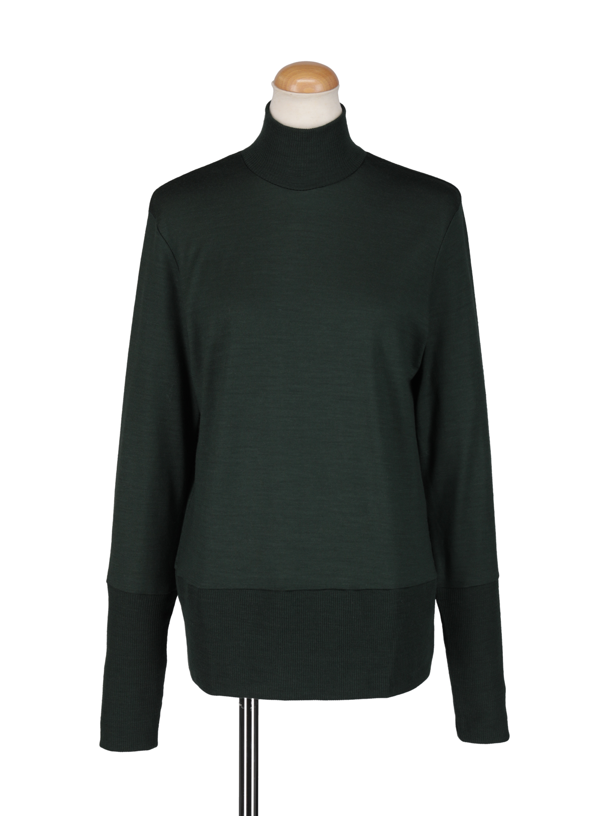 ニットカットリヴハイネック(グリーン)