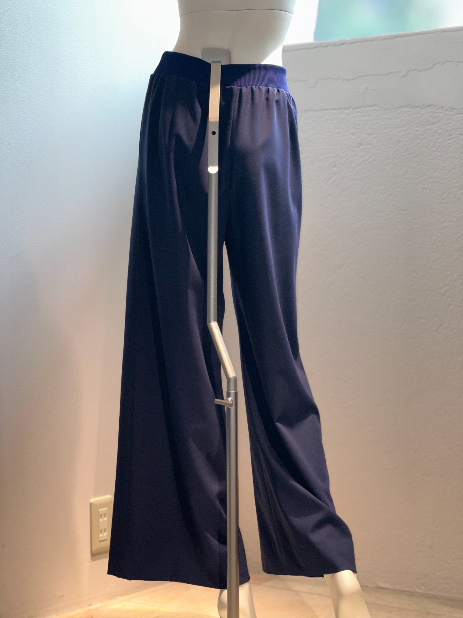 ポリレーヨンワイドパンツ(ネイビー)