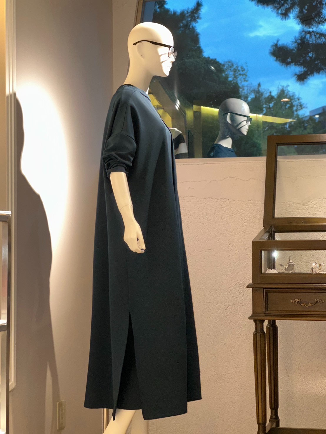 ダンボールニットコートカーディガン(ブルーグリーン)