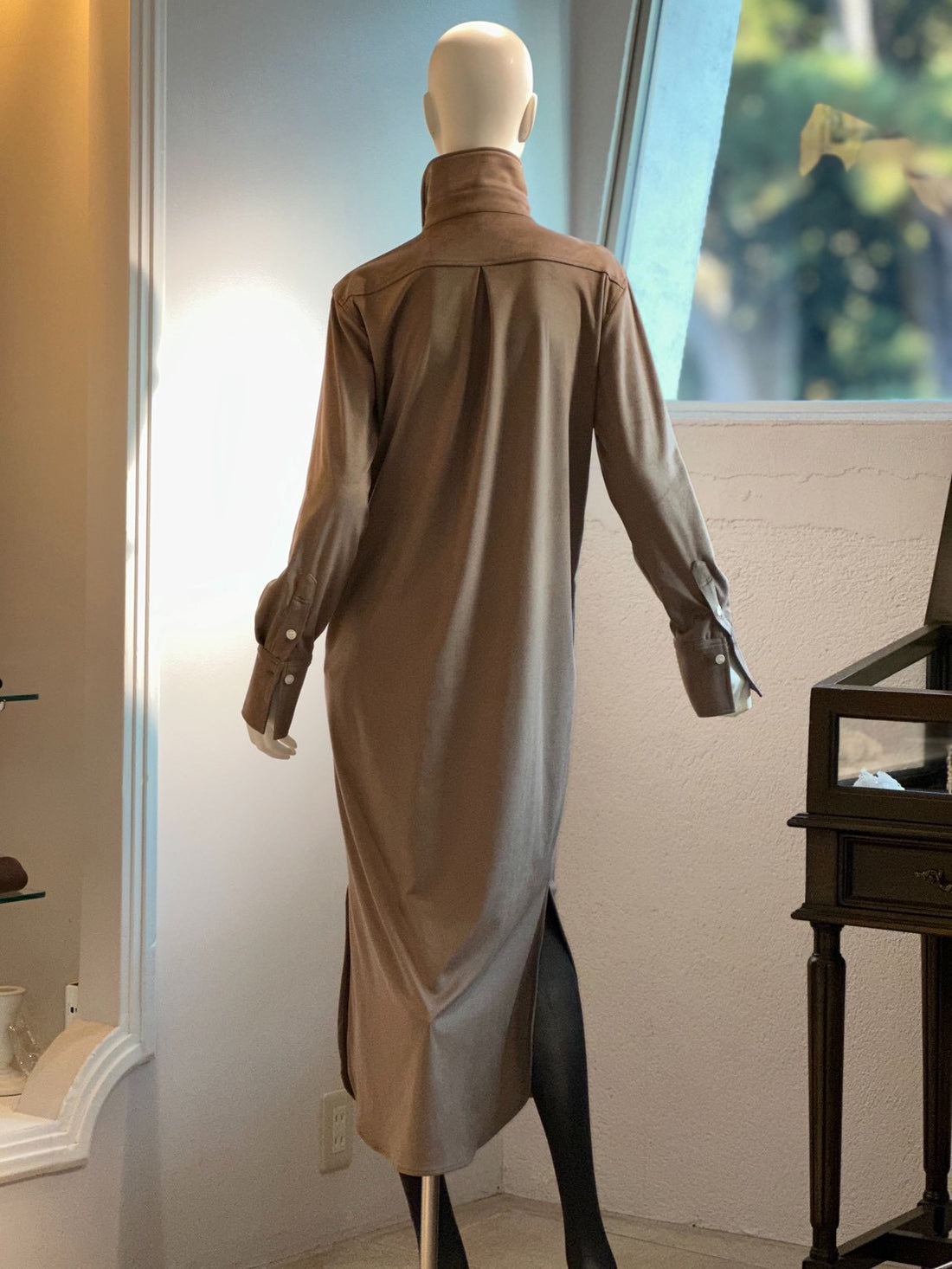 フェイクスエードシャツワンピース(トープ)