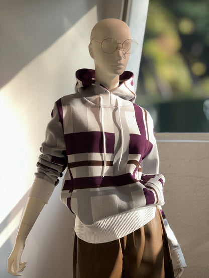 MALUCプルオーバーパーカー(チェックホワイト)