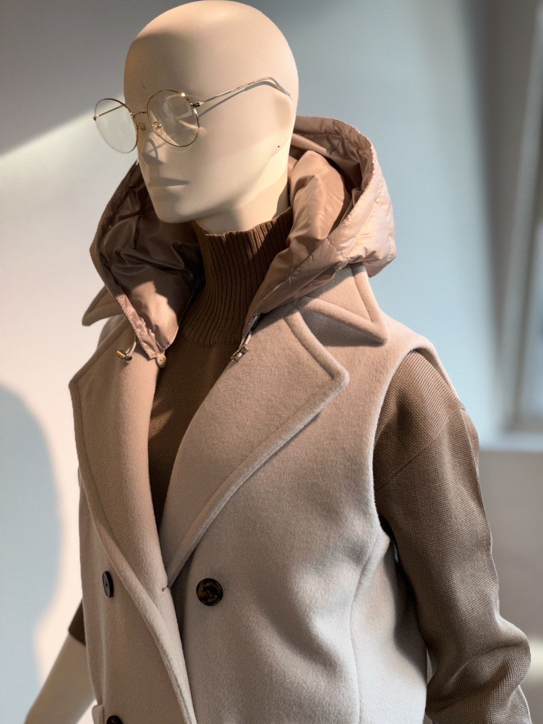 ダウン付きウールベストコート(オートミール)