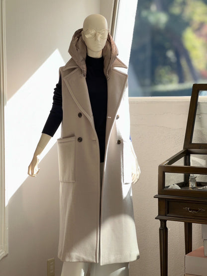 ダウン付きウールベストコート(オートミール)