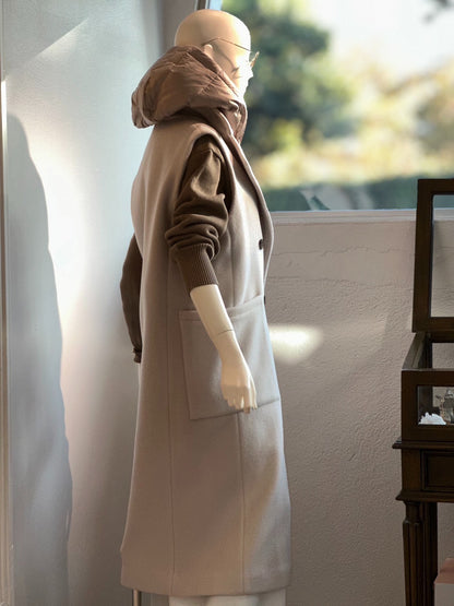 ダウン付きウールベストコート(オートミール)