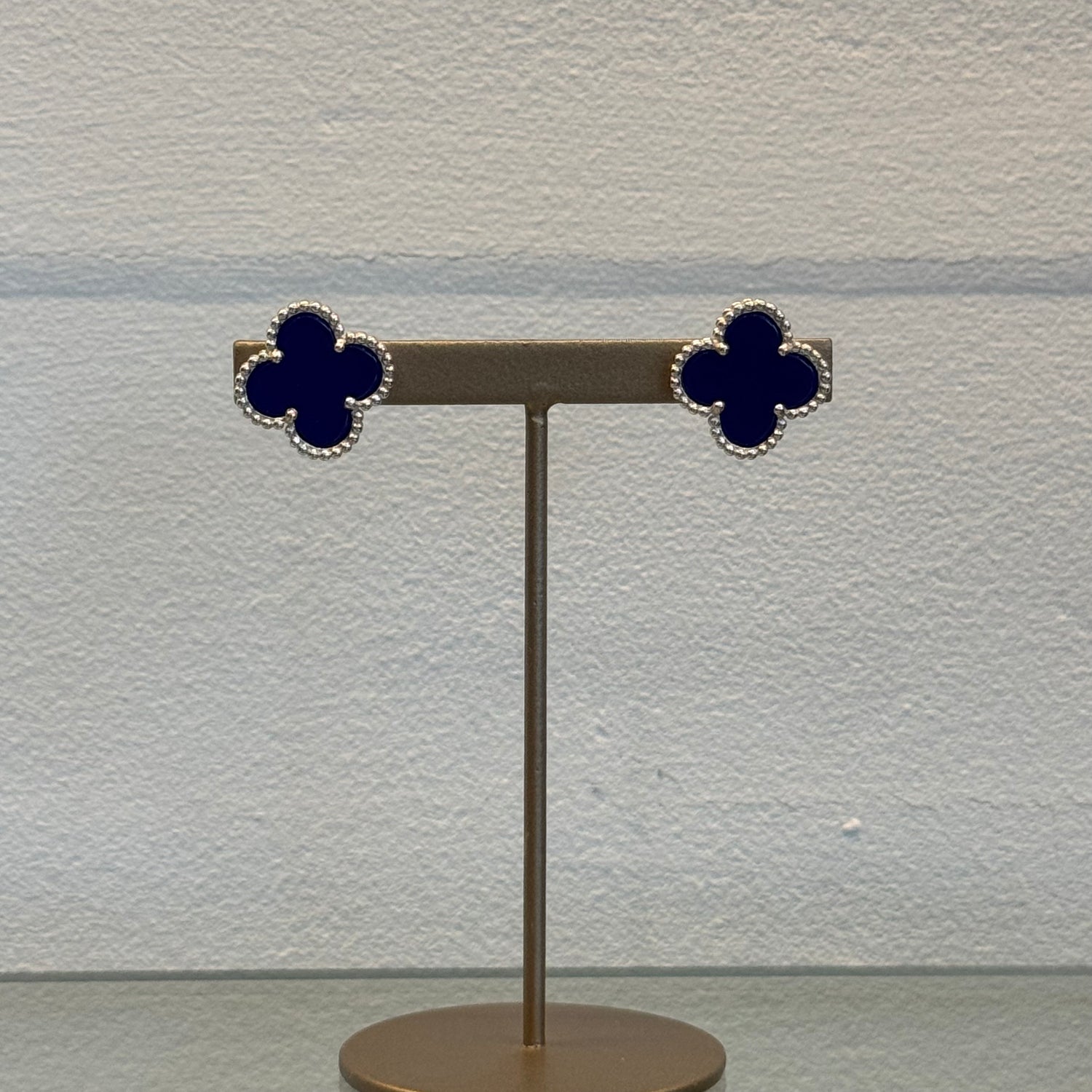 クローバーピアス(ラピスラズリ)