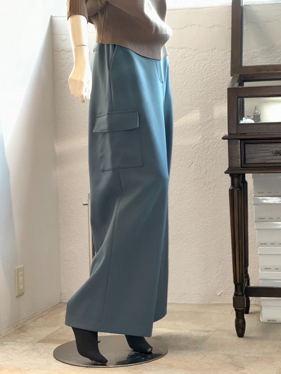 ワイドカーゴパンツ（ブルーグレー）