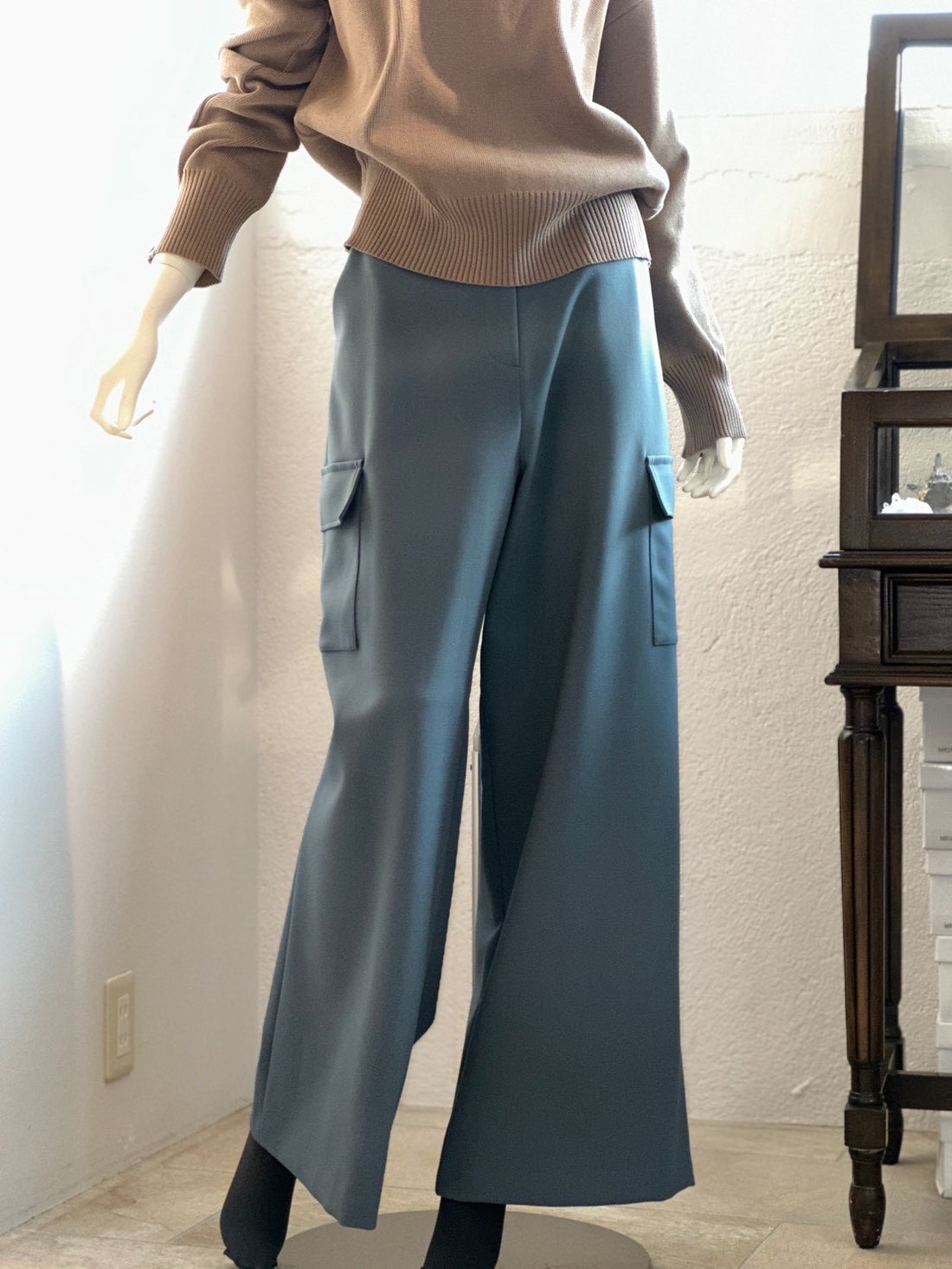 ワイドカーゴパンツ（ブルーグレー）