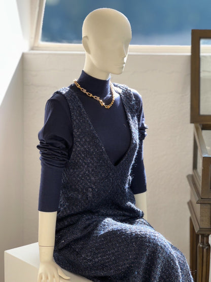 ツイードオールインワン（ネイビー）