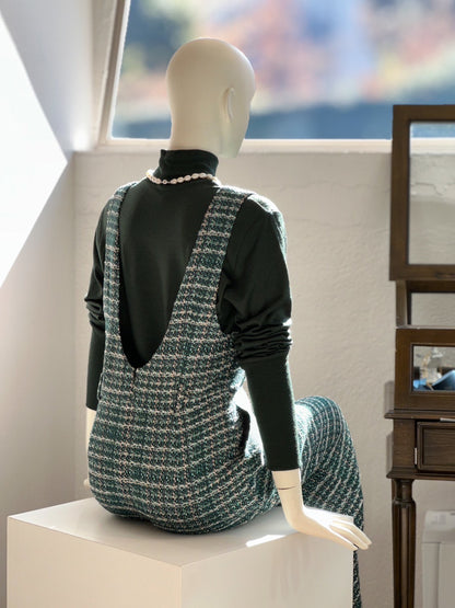 ツイードオールインワン（グリーン）