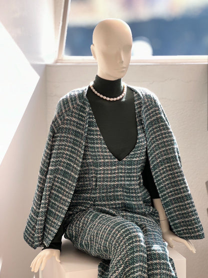 ツイードオールインワン（グリーン）