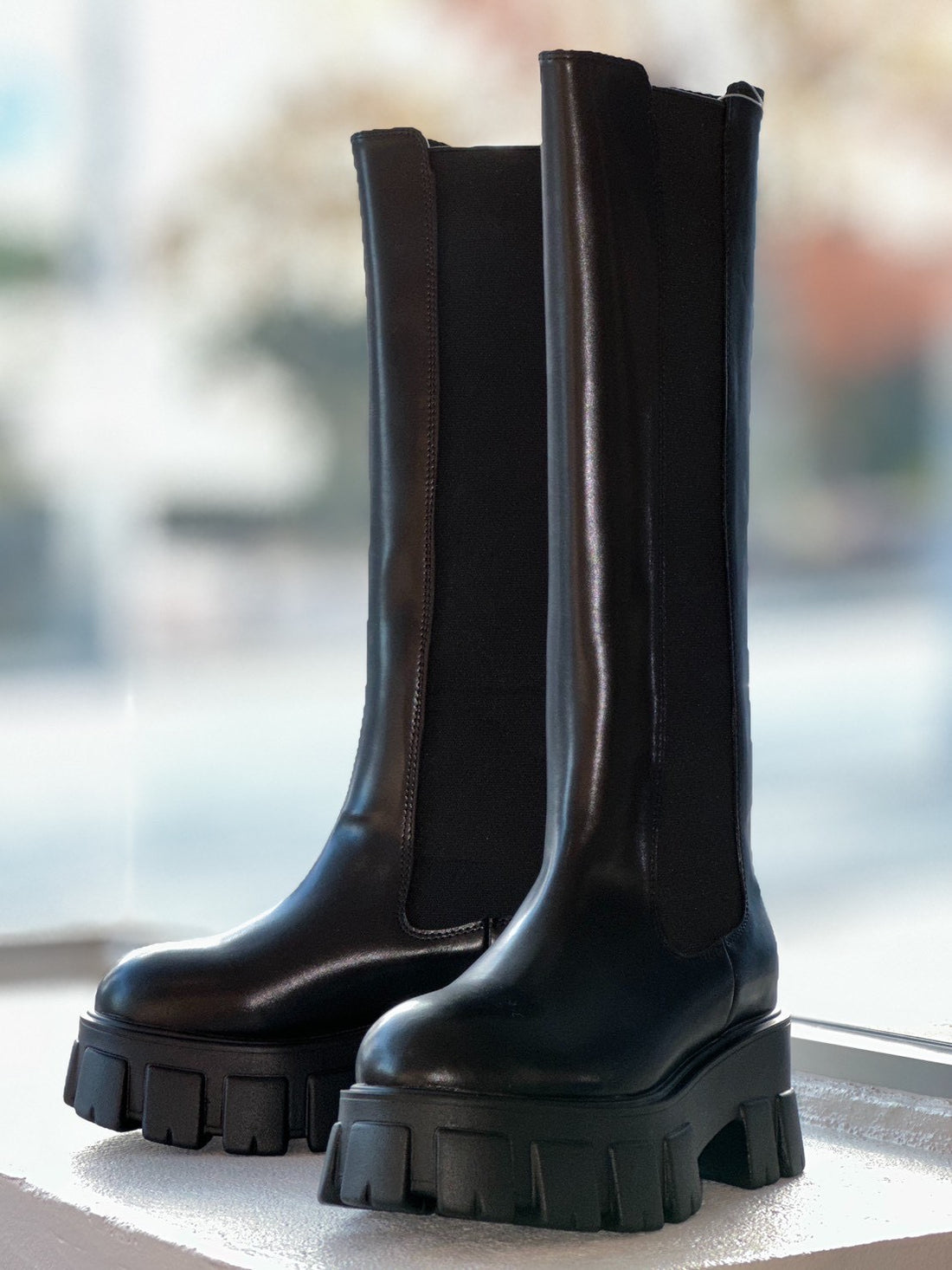 ロングサイドゴアブーツ（ブラック）