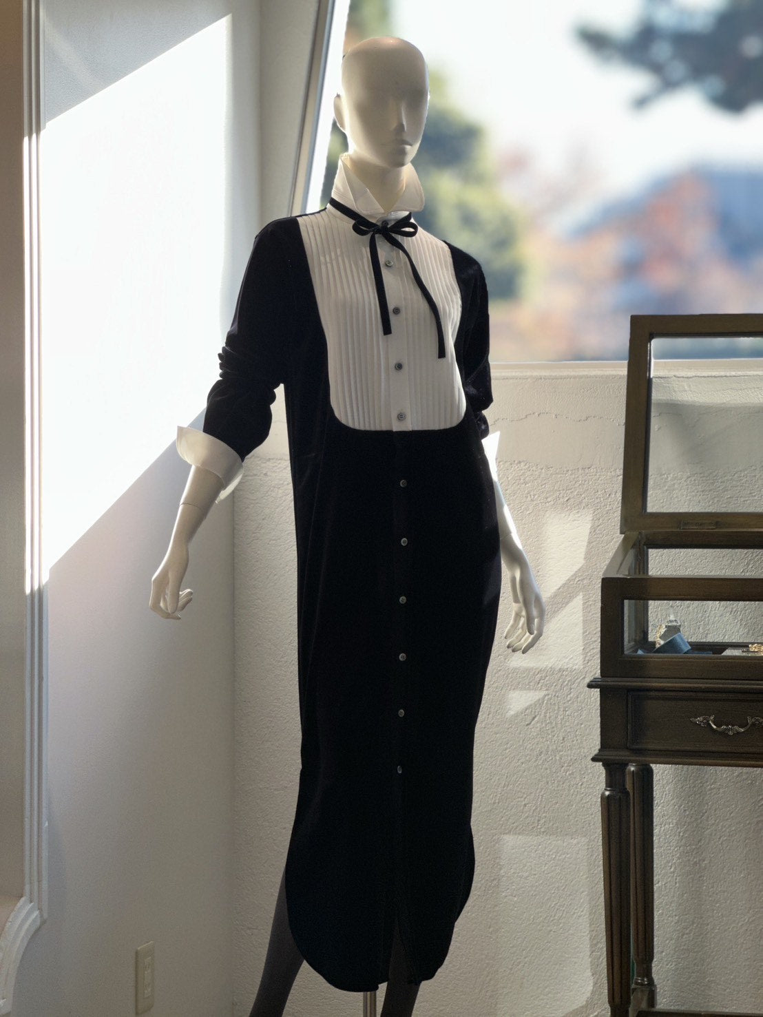 タキシードシャツワンピース（ブラック）