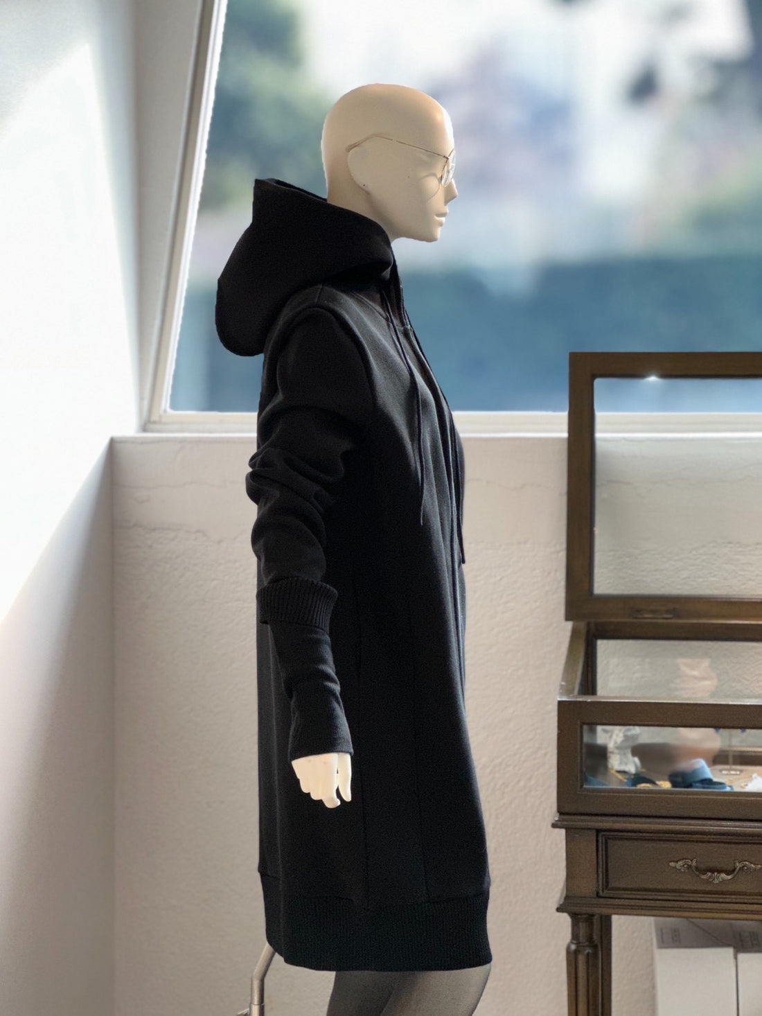 ザックリロングパーカー（ブラック）